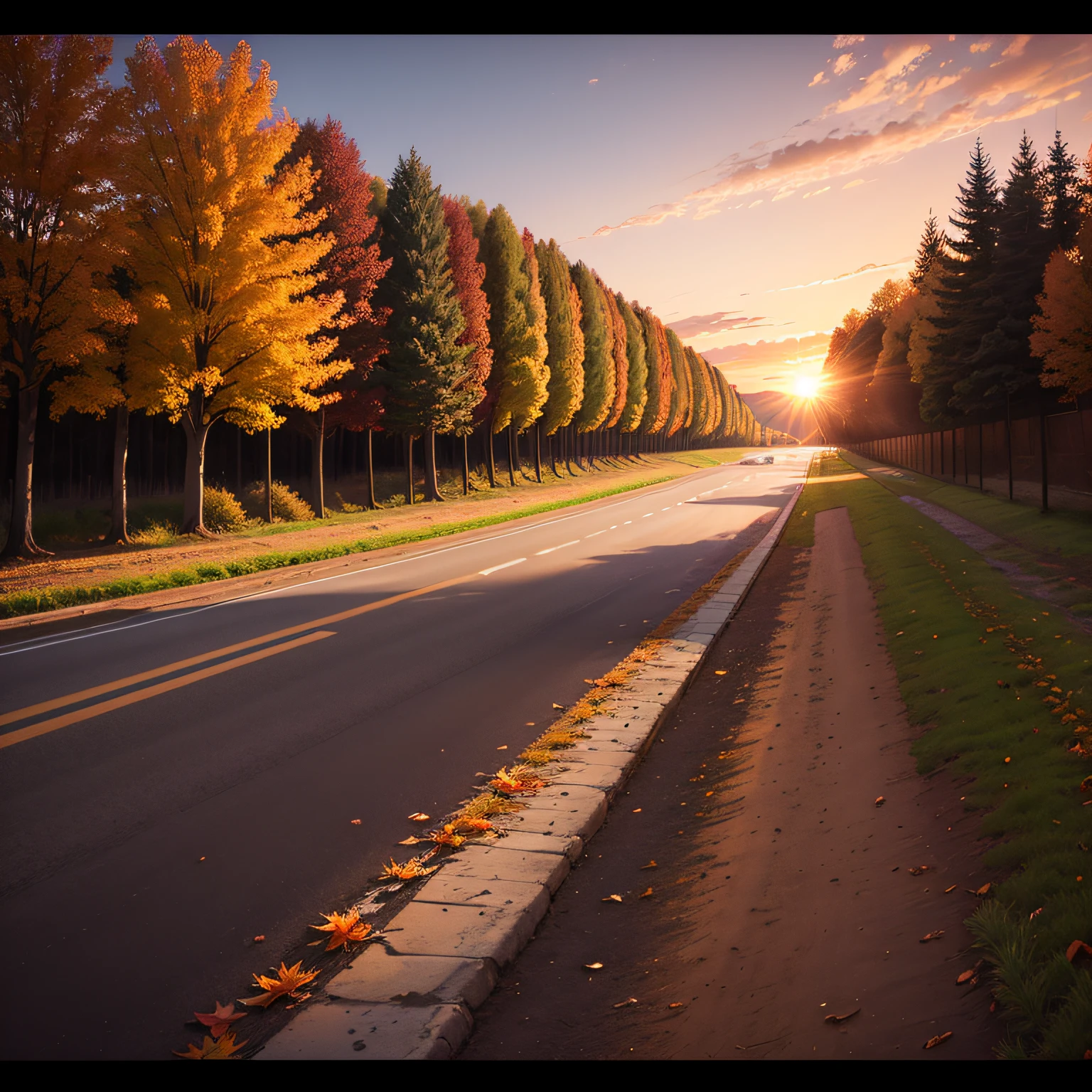 Autumn sunset --auto