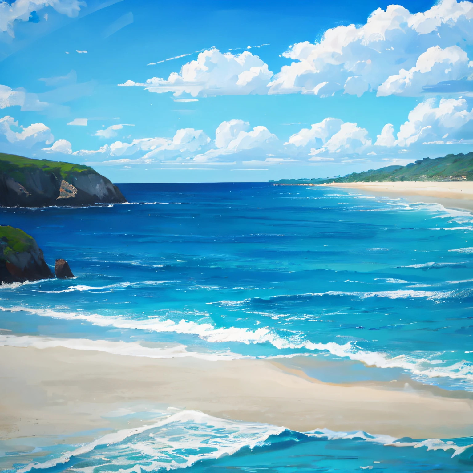 the ocean,blue colors,Clouds,Warm --auto