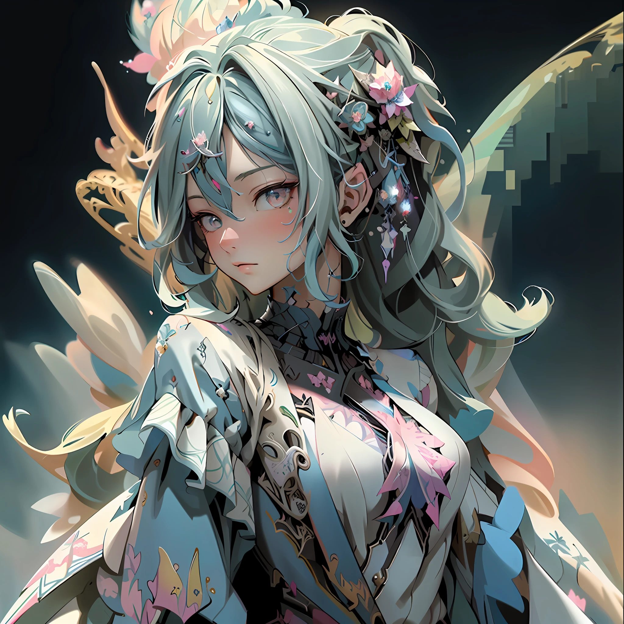 (masterpiece, top quality, best quality, official art, beautiful and aesthetic:1.2), (1girl), extreme detailed,(fractal art:1.3),colorful,highest detailed