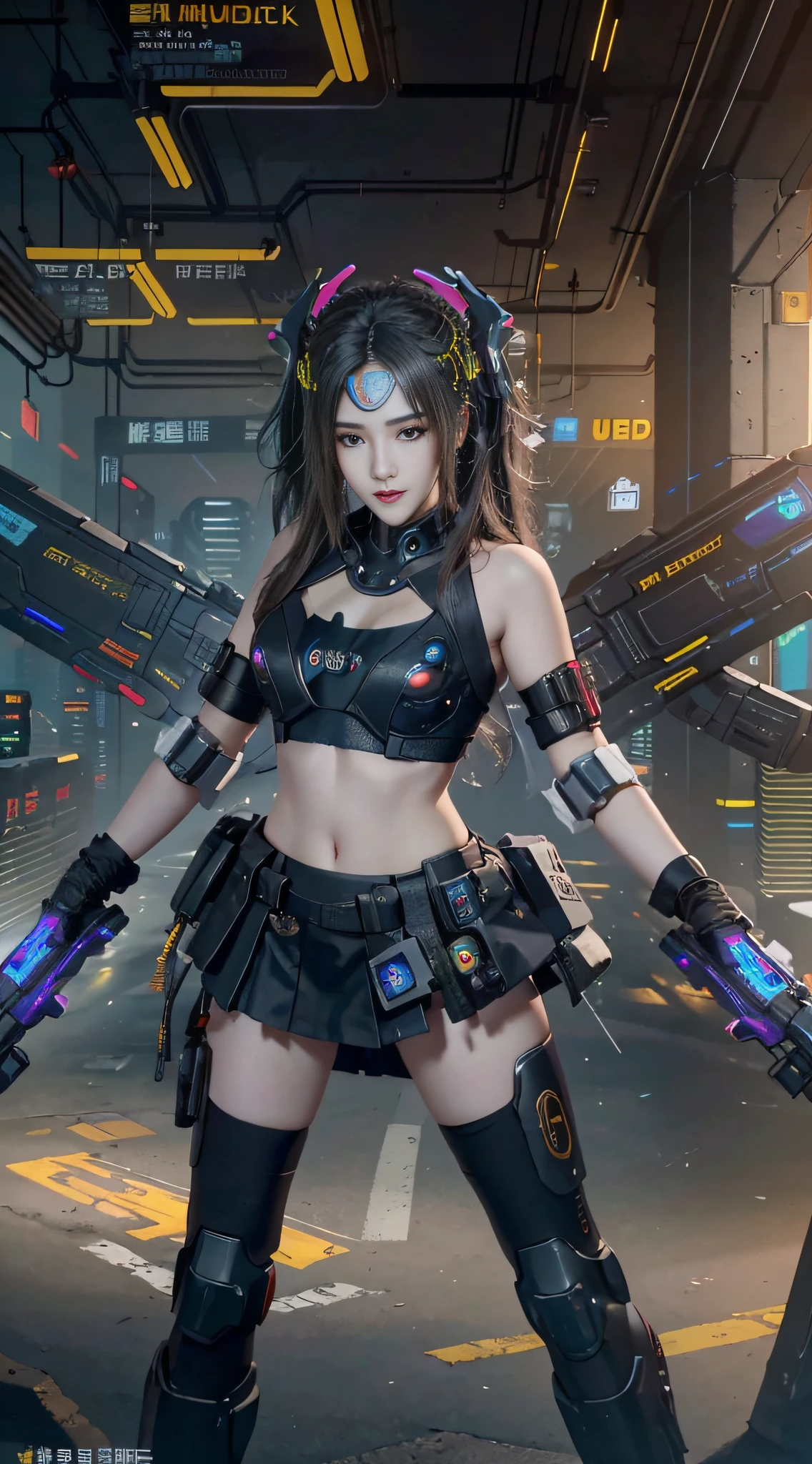 Best quality masterpiece, realistic, (very detailed: 1.3)8k, HDR, beautiful, (cyberpunk:1.6), in space, nebula, (holding_weapon:1.3), laser, (1 female mech:1.3), sexy body, facing the audience, glowing eyes, full body, (flying, diving, dynamic, motion blur: 1.4), (giant mech wings: 1.6), head up, glowing_eyes, mecha, panorama, earth in the background, nebula, space, particles, reality, hdr (high dynamic range), ray tracing, nvidia rtx, super resolution, unreal 5, subsurface scattering, pbr texture, post-processing, anisotropic filtering, depth of field, maximum sharpness and sharpness, multi-layer texture, albedo and highlight mapping, surface shading, accurate simulation of light-material interactions, perfect proportions, octane rendering, duotone lighting, large aperture, low iso, white balance, rule of thirds, 8K raw, high efficiency subpixels, Subpixel volume products, (best quality), (Japanese: 0.5), (Korean: 0.8), (Liu Yifei: 1.5) long hair, (:1.2), (chest: 1.5), (white transparent lace mini skirt: 1.5)