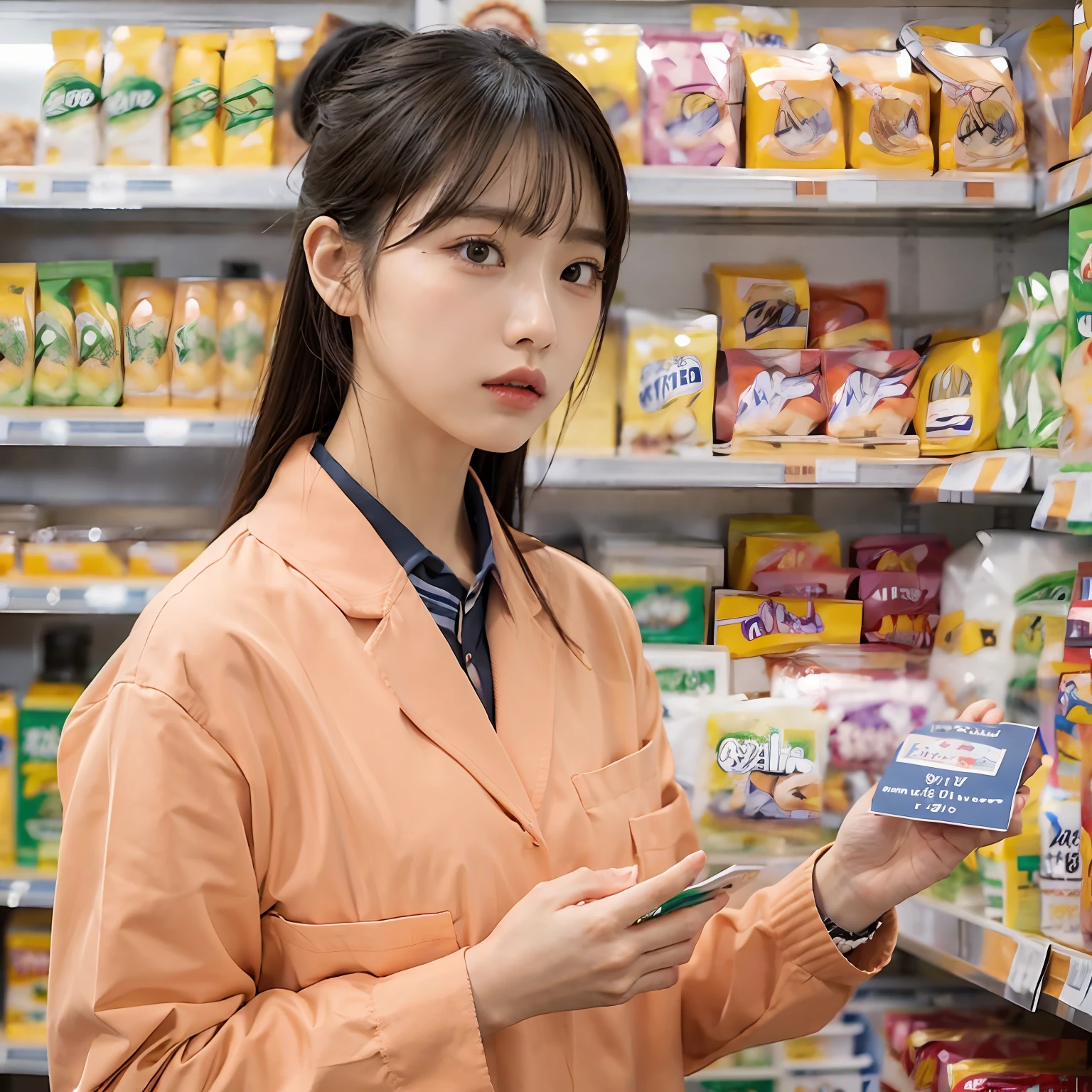 Uniform collar,Holding a box of sweets,nametag,校服