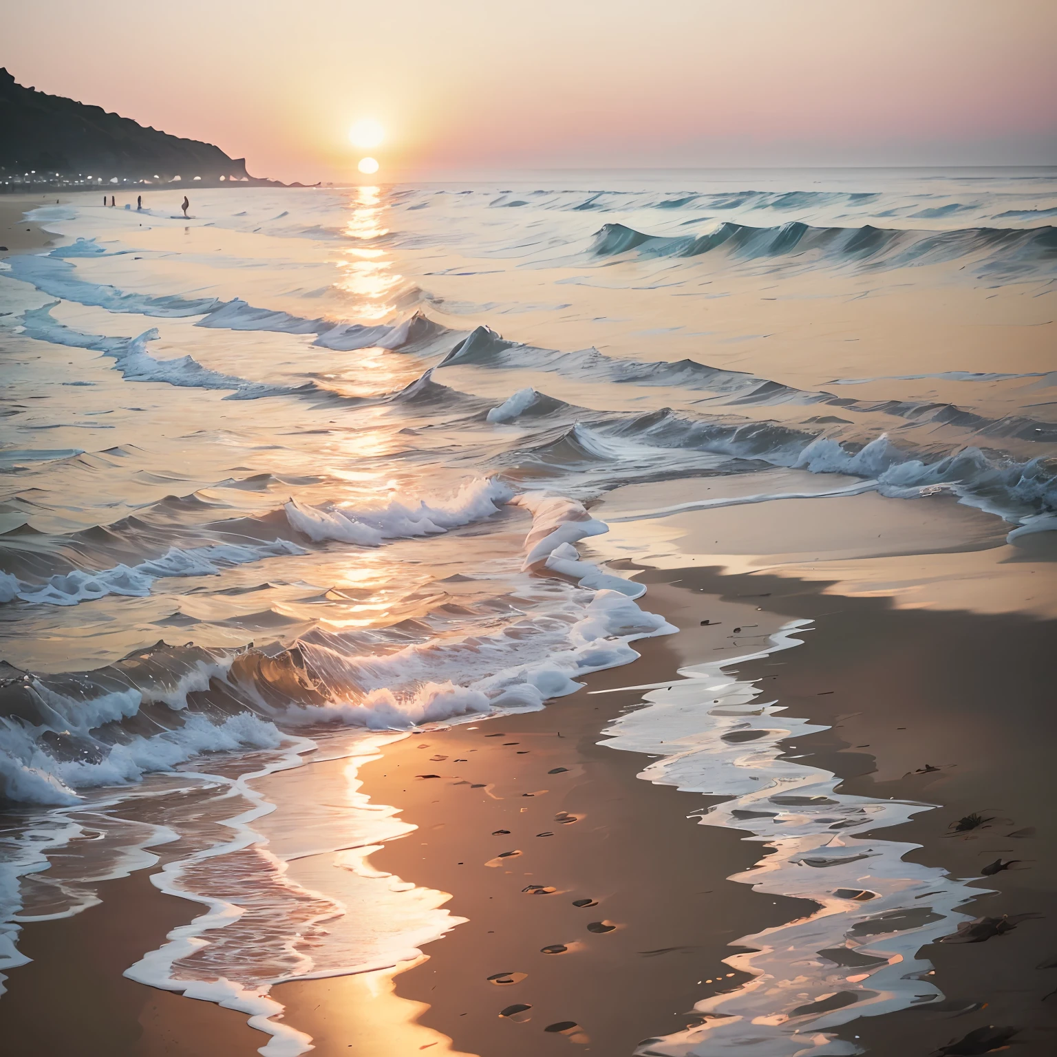 /imagine prompt: A serene beach setting at dusk, a graceful woman wearing a vibrant bikini stands ankle-deep in the water, the sun slowly setting on the horizon, casting a warm golden glow across the sand and the peaceful ocean waves gently caress her feet, evoking a sense of tranquility and relaxation, Photography, taken with a full-frame DSLR using a prime lens at 50mm, --ar 9:16 --v 5 --auto
