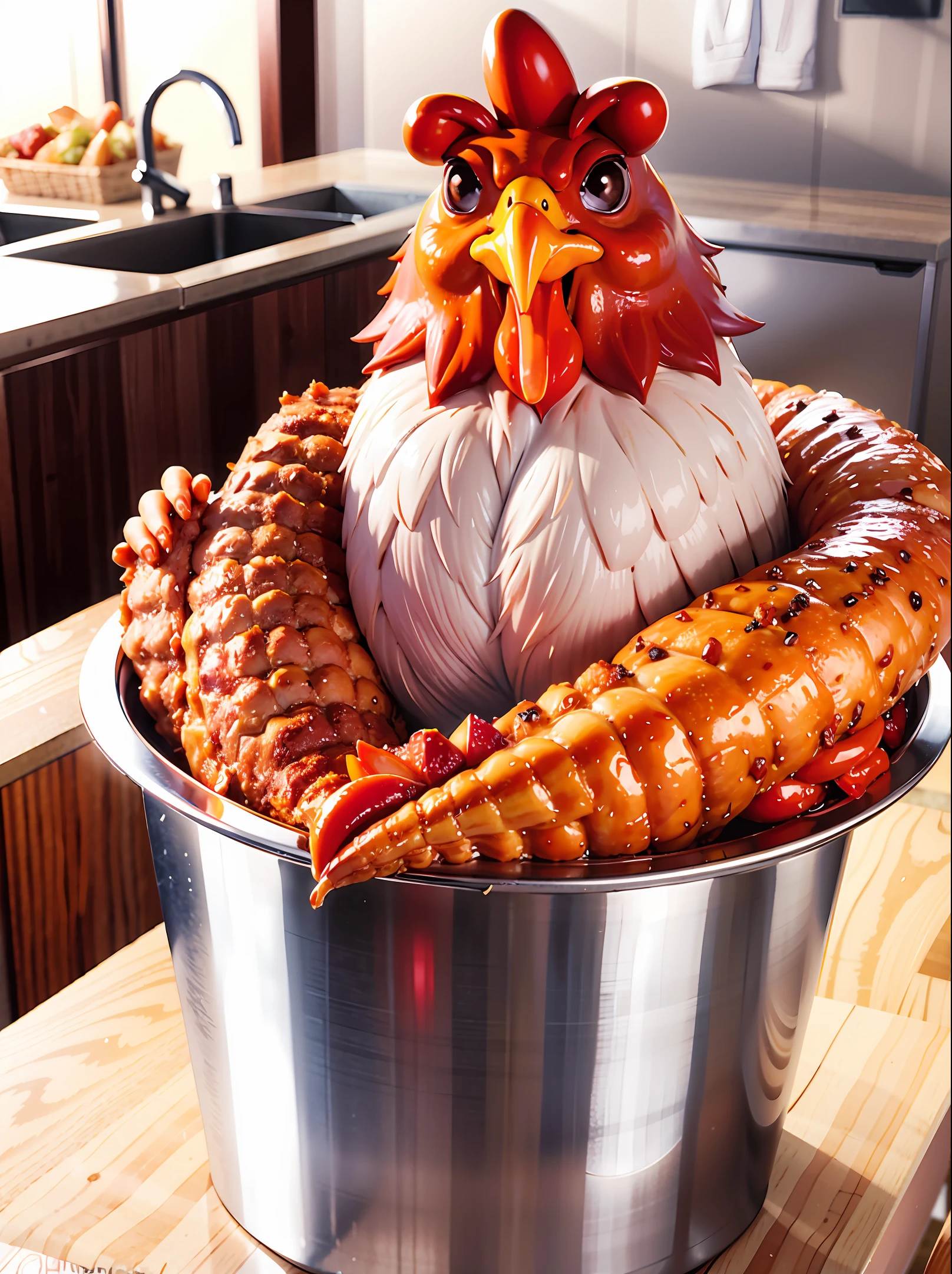 Dundun chicken food vector
