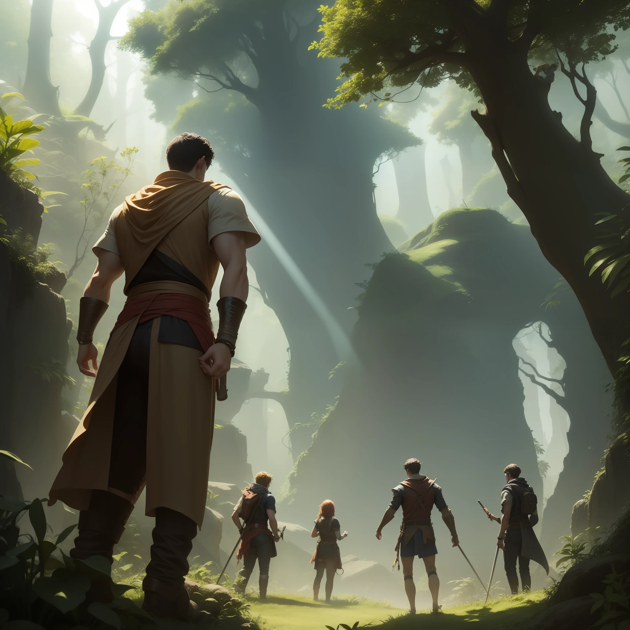 --Melhor personagem--:
Nome: Alex Turner,
description: Intrepid explorer, corajoso, eyes full of determination,
--Best case scenario--:
Selva exuberante, full of exotic vegetation, with rays of sunshine filtered through the treetops,
--Character action--:
Alex Turner navega por trilhas sinuosas, corta densos arbustos com sua fiel faca, climb majestic trees,
--Aventura--:
Discover ancient ruins, Unravel hidden mysteries, enfrenta perigos desconhecidos,
--Cinematic setting--:
The panoramic camera reveals the verdant vastness of the jungle, Epic music accompanies the explorer's every step, Tension grows with each surprising discovery.