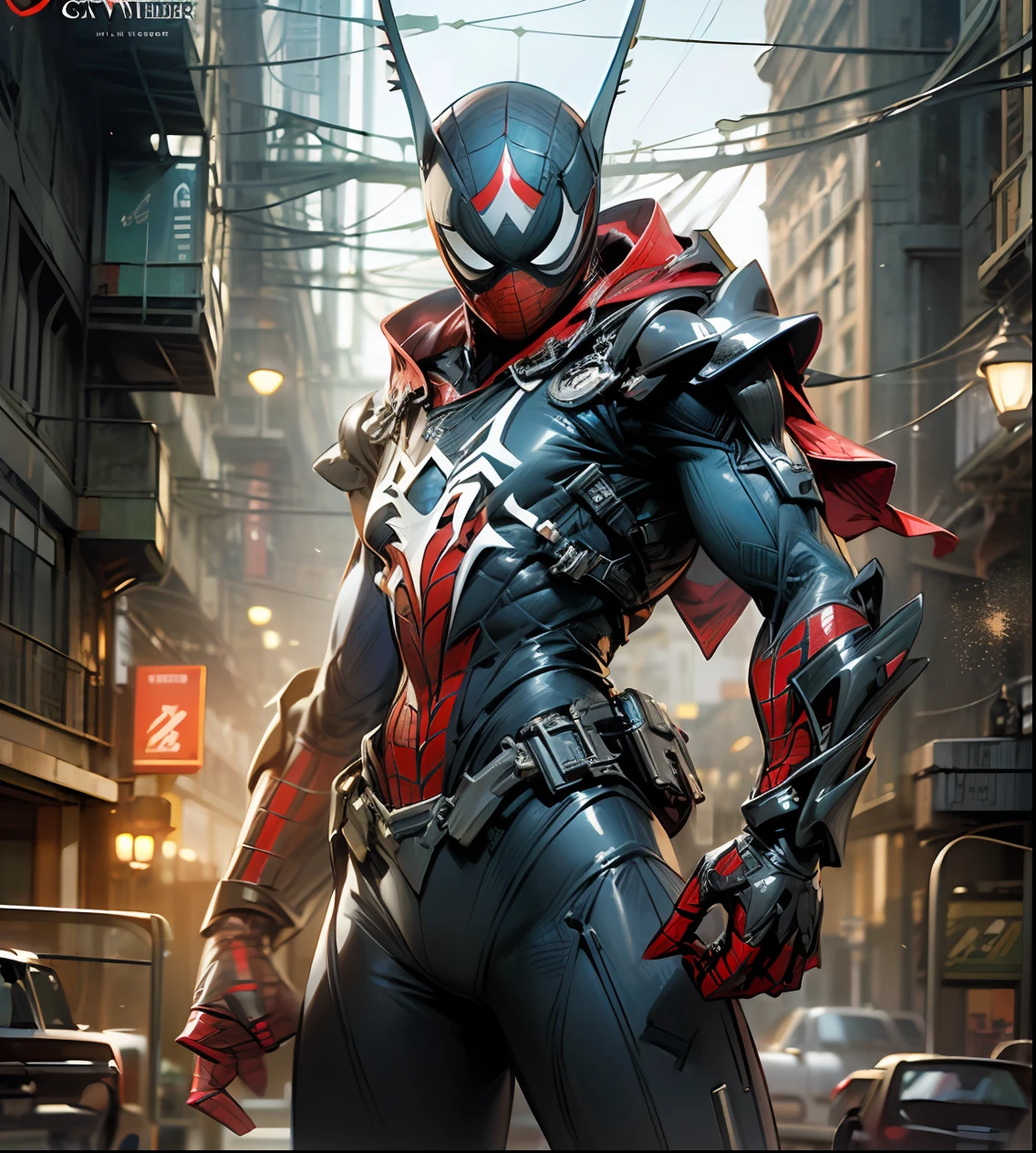 Midjourny-v5 style,The (({EVIL SPIDERMAN wear "BLACK NEON LIGHT HODDIE" }))in ((FUTURISTIC BAGAN)) city (((EVIL DARK SPIDERMAN)))take a (( CAPTAIN AMERICA SHIELD)), spidermen suit make with black jade and neon light, ((EVIL DARK SPIDERMAN)) is full body with weapon and((" 4D ARABESQUE")) illustration cinematic character design, cyberpunk cyborg suit, future cyborg suit with weapon, ((sci-fi suit)), cyber hight tech suit, cyberpunk ((EVIL DARK SPIDERMAN)) , cgsociet, ((ADVANCE BAGAN))CITY background, (((ADVENCE BAGAN CITY))) backround, post dark ((BAGAN)) CITY,cyberpunk 3 0 0 7 7 years character art, by Eddie Mendoza, ((DARK character)) design, ((NEON suit)), cyberpunk, style of ((dr.strange)), future cyber suit, ((DARK SPIDERMAN))warrior, wearing cyber suit with weapon, trending anime artwork, very strong cyberpunk((EVIL DARK SPIDERMAN)) warrior, streaming on twitch, digital epic artwork, shot with SONY(A7RV)FE 80mm F/5.8,viktor antonov concept art, dressed as a ((CYBER SUIT)), official character art, technomancer, character artwork, cover art of graphic novel, stunning character art, graphic novel cover art,ultra realistic, 32k, (The ALEXA-LF)( Lecia APO-Telit-R 1:5.6/1600mm
oil painting, unique art pixar, 16k, 8k, 4k, HD, 4D, vivid light refractions --w 1920 --h 1020,masterpiece city design,luxurious cinematic colour quality, unique and mesmerizing building look, tranding on artstation,(magnificent4d arabesque art), ostentatious detailed dark bagan city. 32K,4D,64-bit,pixar c4d, 32k60p+UHD+4d. --auto