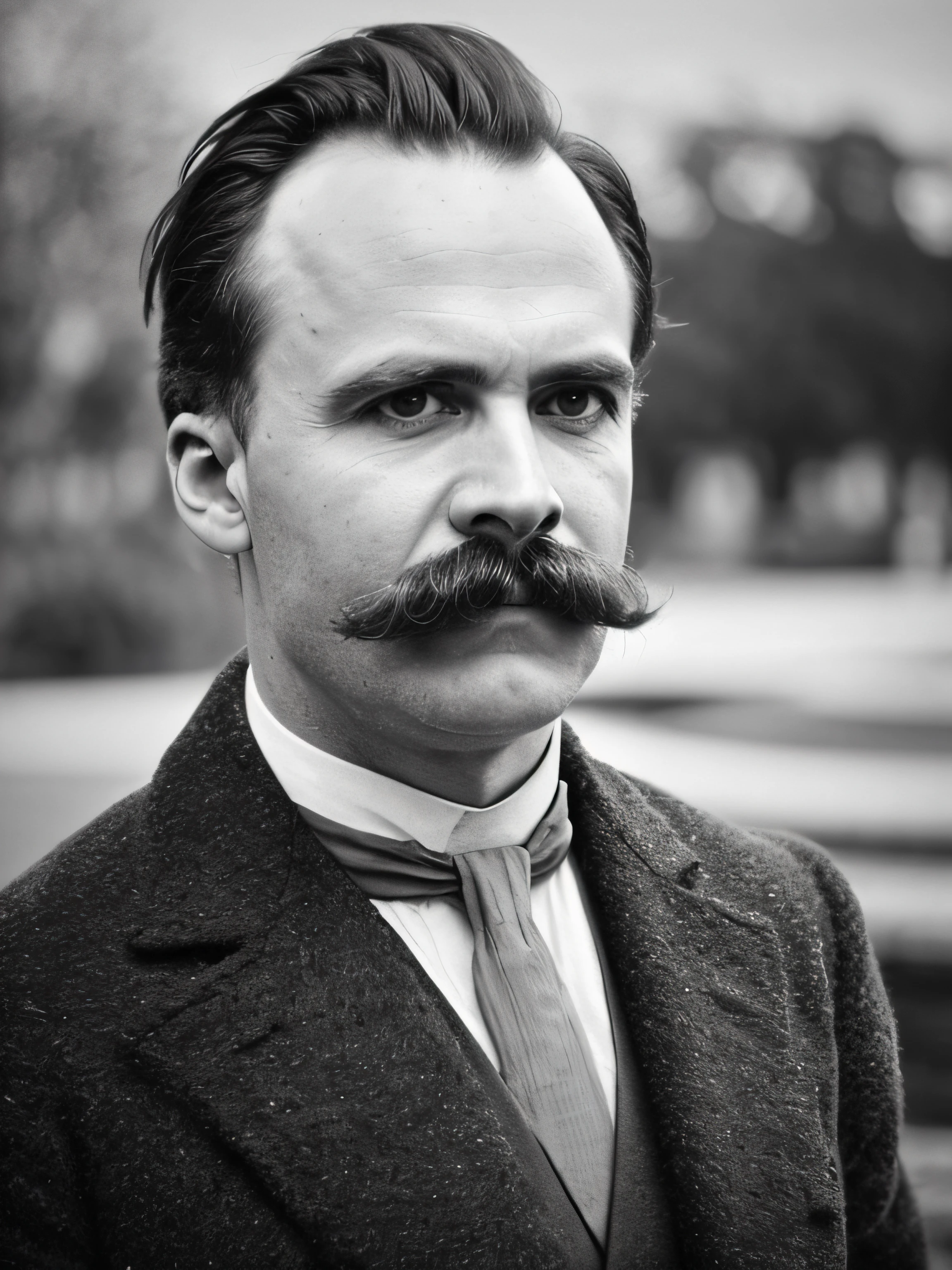 friedrichnietzsche, thick moustache, forehead, coat, white shirt, (standing by the fountain:1.1), (intricate details:0.9), (hdr, hyperdetailed:1.2), (natural skin texture, hyperrealism, soft light, sharp), (intricate details:0.9), (hdr, hyperdetailed:1.2), (natural skin texture, hyperrealism, soft light, sharp)