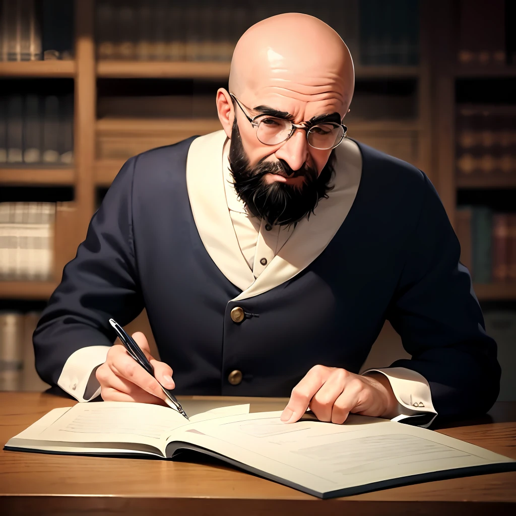 Professor careca e barbudo