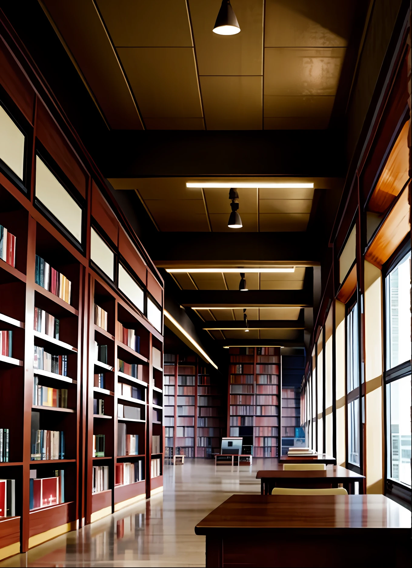 Use the background as a library to create an intellectual atmosphere