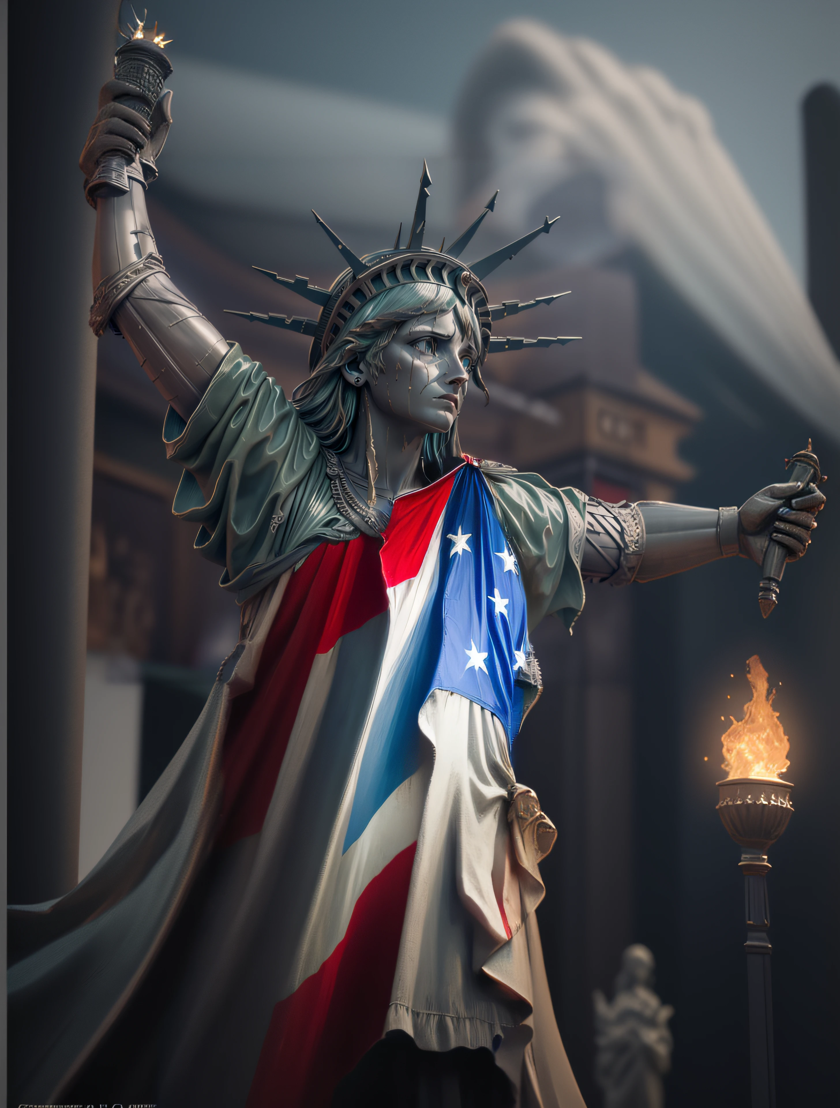 Cover with the flag of the United States of America