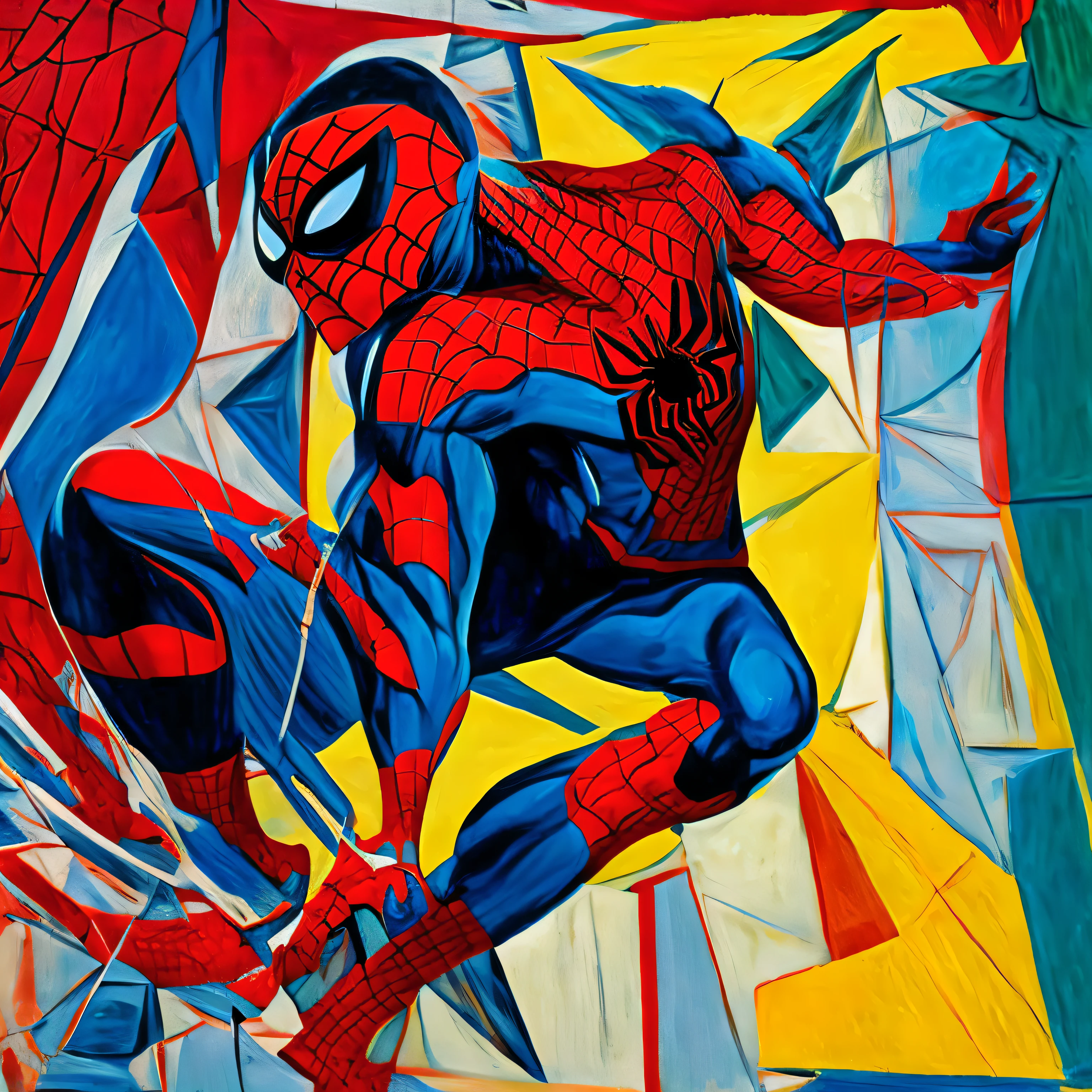 portrait of spider-man as painted by pablo picasso --auto