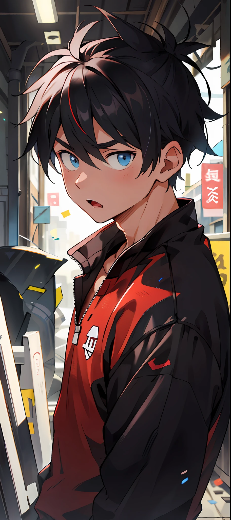 (tmasterpiece,Best quality at best,absurd res),1人,Naked boys,little mouth,is shy,Be red in the face,Shy,Shy,There is white stickiness on the body,Semen,musculous,Detailed eyes,nakeness,(nakeness),eBlue eyes,Bare topless,Upper body body,(fluorescent light),(a color),((abstract backgrounds)),