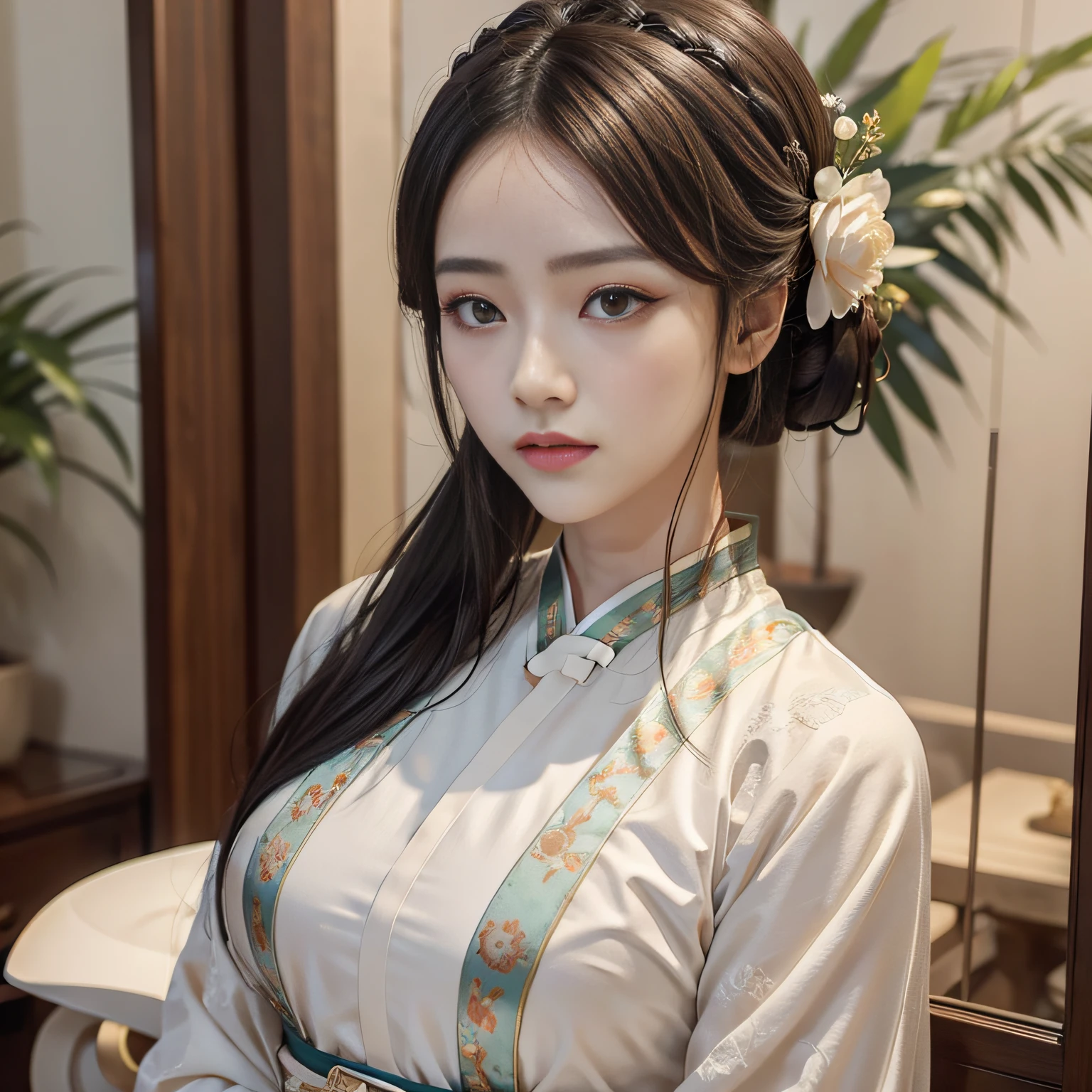 photorealestic,s delicate face,Hanfu,