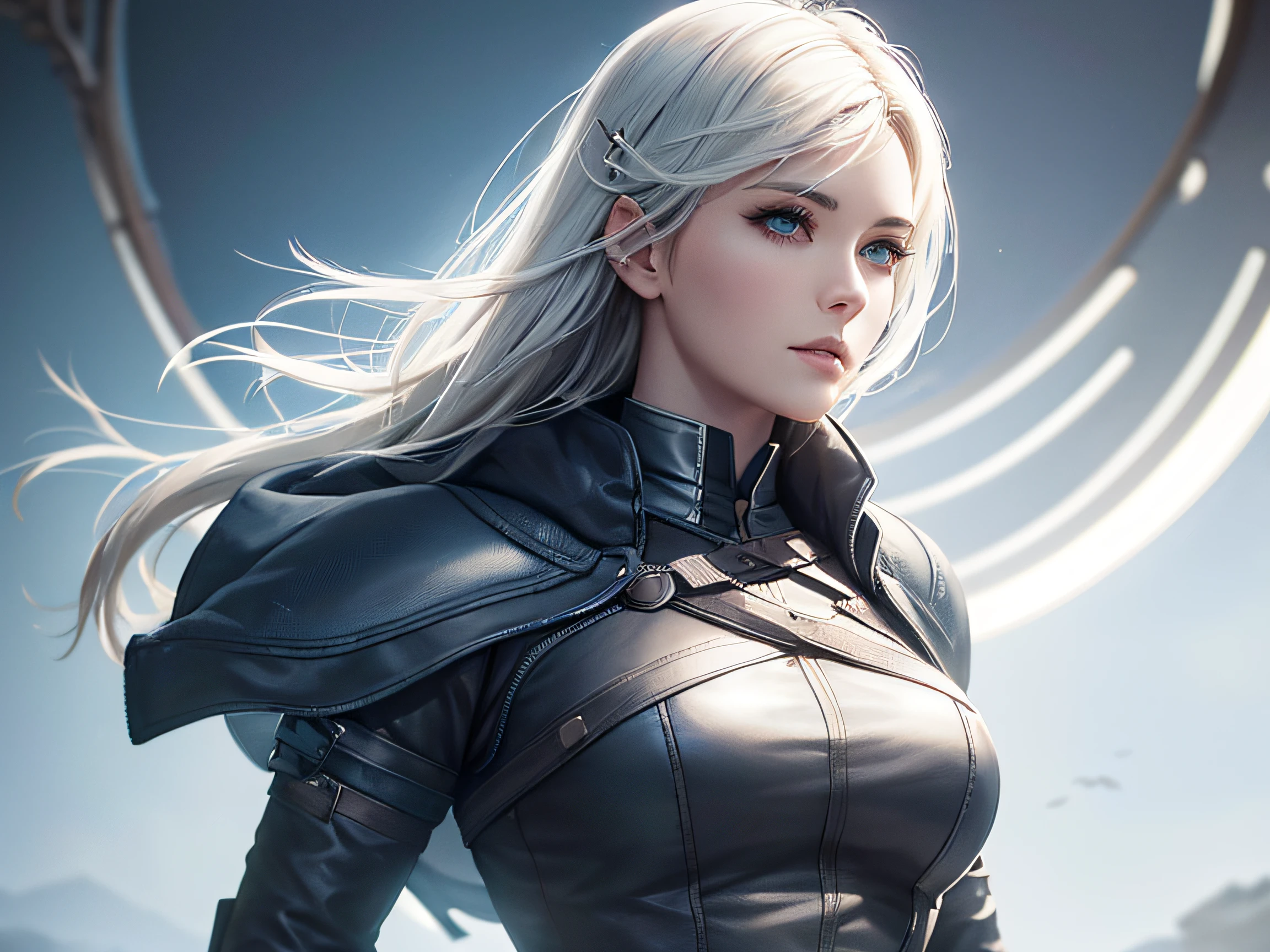 Cirilla Fiona Elen Riannon, Full body shot, Highest image quality,Outstanding details,超高分辨率,(Fidelity:1.4),The best illustration,Favor the details,Close-up work is not safe, 《Overwatch 2》Medium realism《pitying》Whole body properties, He has a delicate and beautiful face, cyber punk perssonage,Futuristic,mechanically aesthetic, Ultra-fine shooting