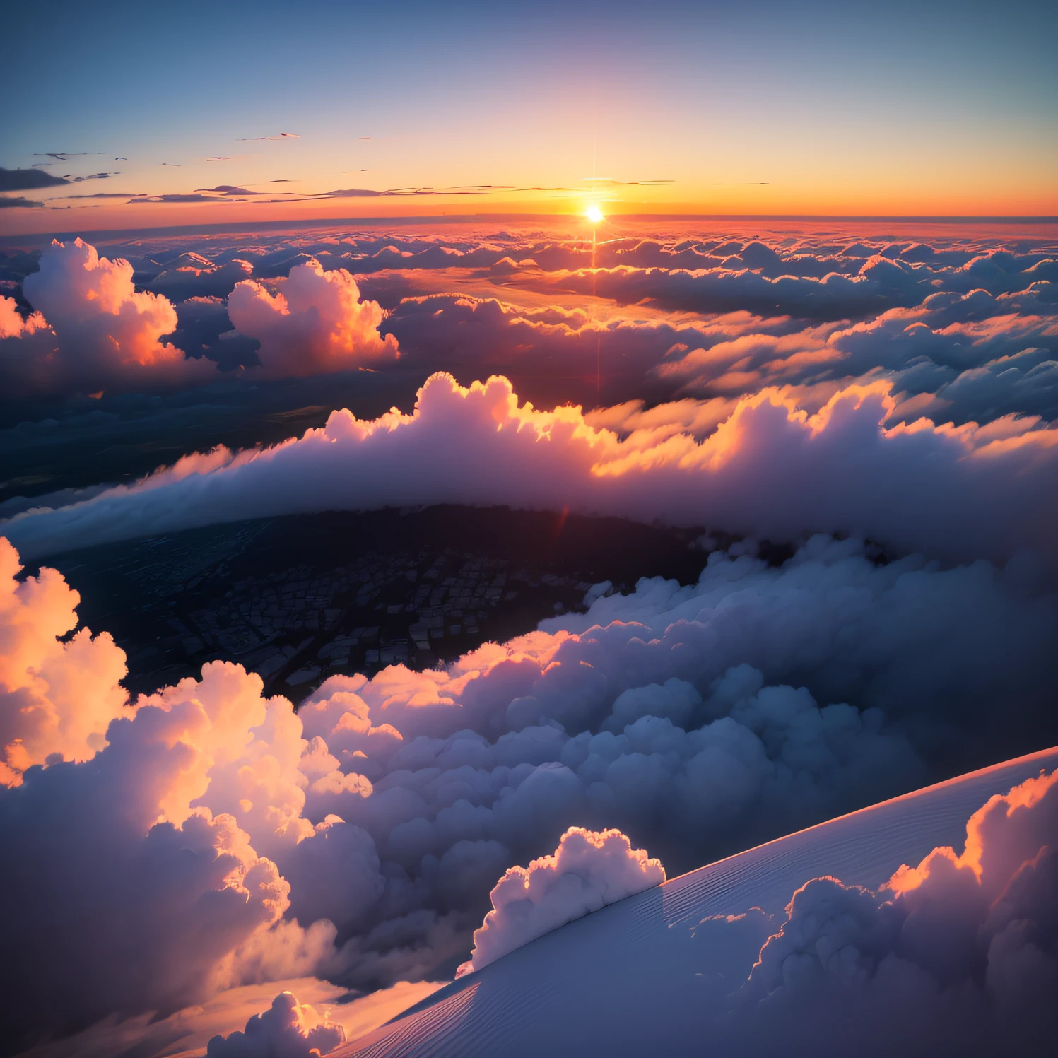 Sunset above the clouds --auto