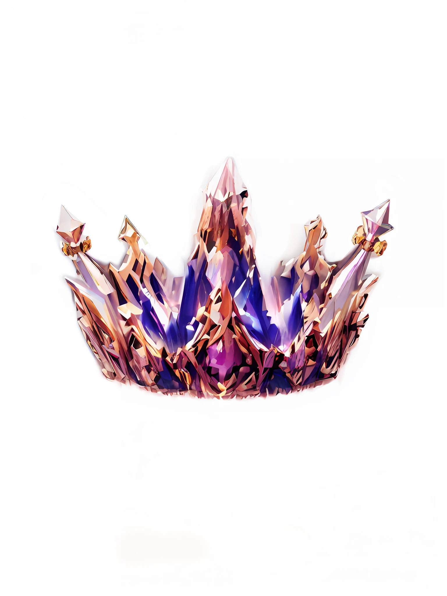 Egyptian style, 8K, (crown close-up), positive perspective!! , With gold + Diamond crown on white background, diamond wings!! ,((((Game Crown)))),((Gold + diamond crown)),((Left and right symmetrical crowns)),((Streamlined crown)))),(Slender crown))),splendid, colourfull, Composite diamonds, Ultra Realistic Fantasy Crown, Crystal Crown, white laser crown, Crystal Corolla, floating crown, (Ray traching), (Clean background)), crown, Floral corolla, crown, giant diamond crown, Diamond Headgear, Amazing flower corolla, diamond crown
