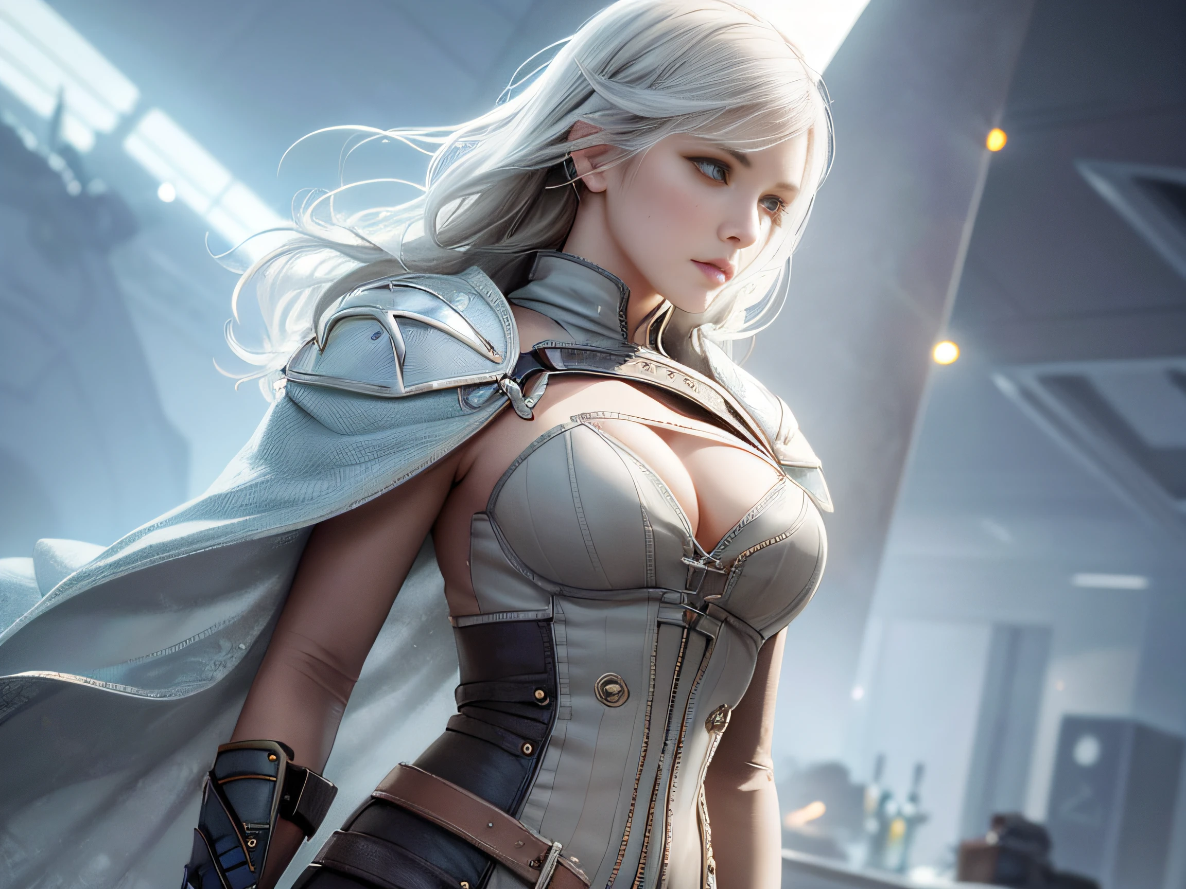 Cirilla Fiona Elen Riannon, Full body shot, Highest image quality,Outstanding details,超高分辨率,(Fidelity:1.4),The best illustration,Favor the details,Close-up work is not safe, 《Overwatch 2》Medium realism《pitying》Whole body properties, He has a delicate and beautiful face, cyber punk perssonage,Futuristic,mechanically aesthetic, Ultra-fine shooting