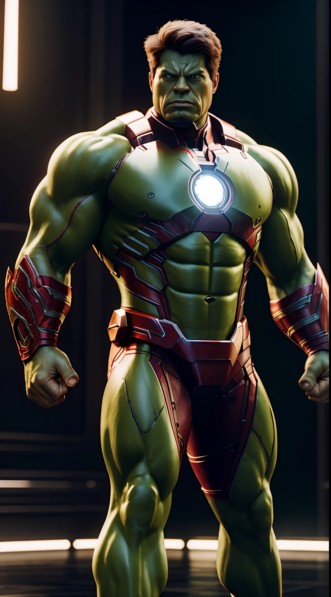 hulk ironman, octane render, unreal engine, highly detailed, intricate