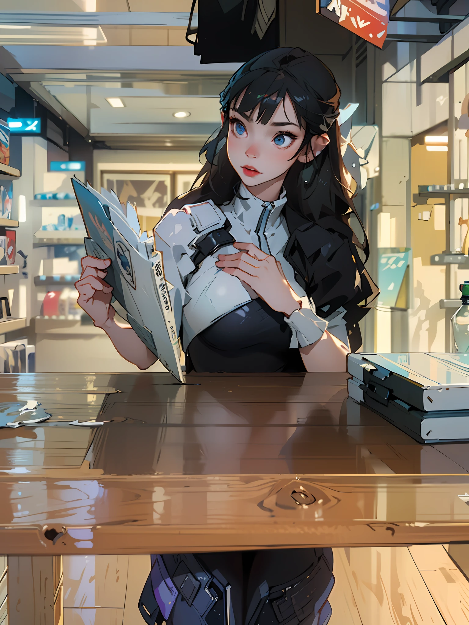 ((Best quality)), ((masterpiece)), (detailed:1.4), 3D, an image of a beautiful cyberpunk female,HDR (High Dynamic Range),Ray Tracing,NVIDIA RTX,Super-Resolution,Unreal 5,Subsurface scattering,PBR Texturing,Post-processing,Anisotropic Filtering,Depth-of-field,Maximum clarity and sharpness,Multi-layered textures,Albedo and Specular maps,Surface shading,Accurate simulation of light-material interaction,Perfect proportions,Octane Render,Two-tone lighting,Wide aperture,Low ISO,White balance,Rule of thirds,8K RAW,