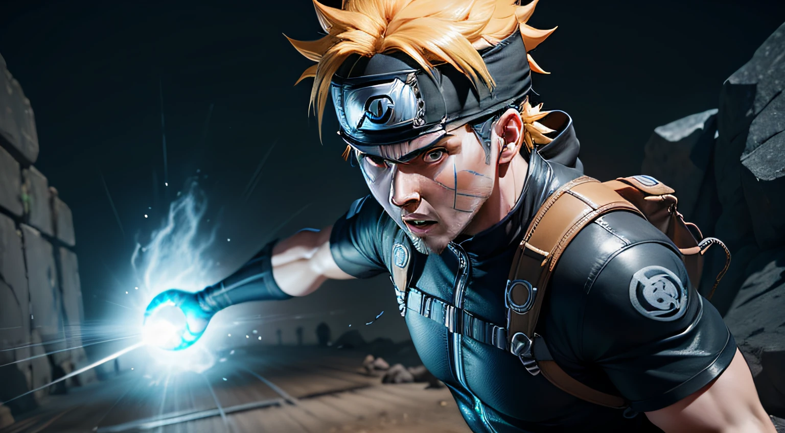naruto fazendo um rasengan em seu treinamento, ultra realista, unreal engine 5, cinematic, 4k --auto