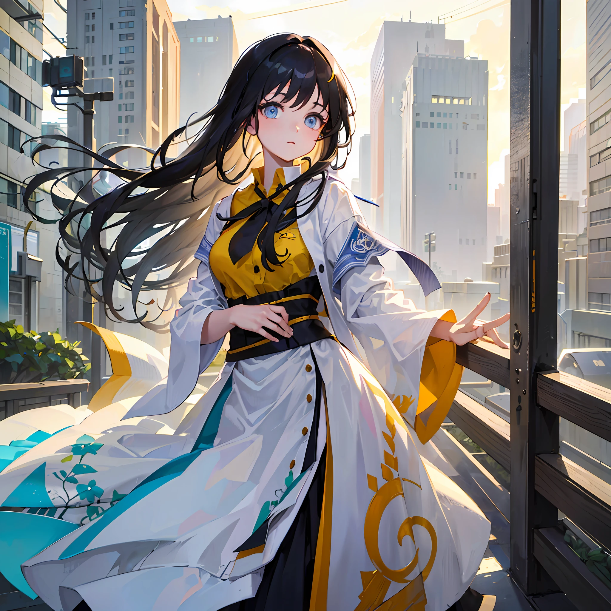 (masterpiece, top quality, super detail: 1.6), illustration, (solo, one girl, beautiful detailed eyes: 1.2), city, street,