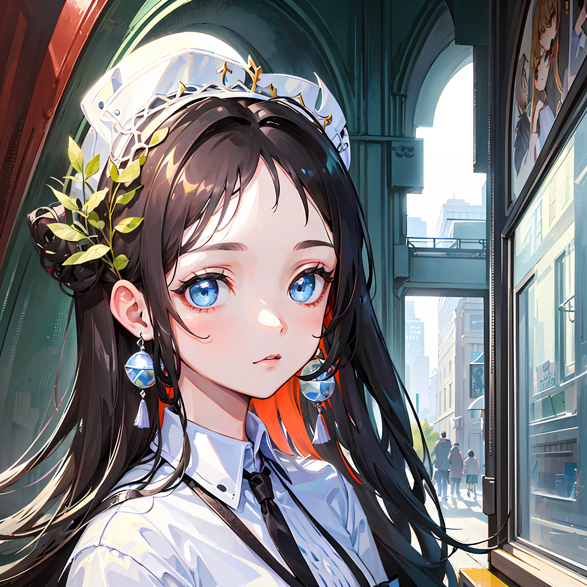 (masterpiece, top quality, super detail: 1.6), illustration, (solo, one girl, beautiful detailed eyes: 1.2), city, street,