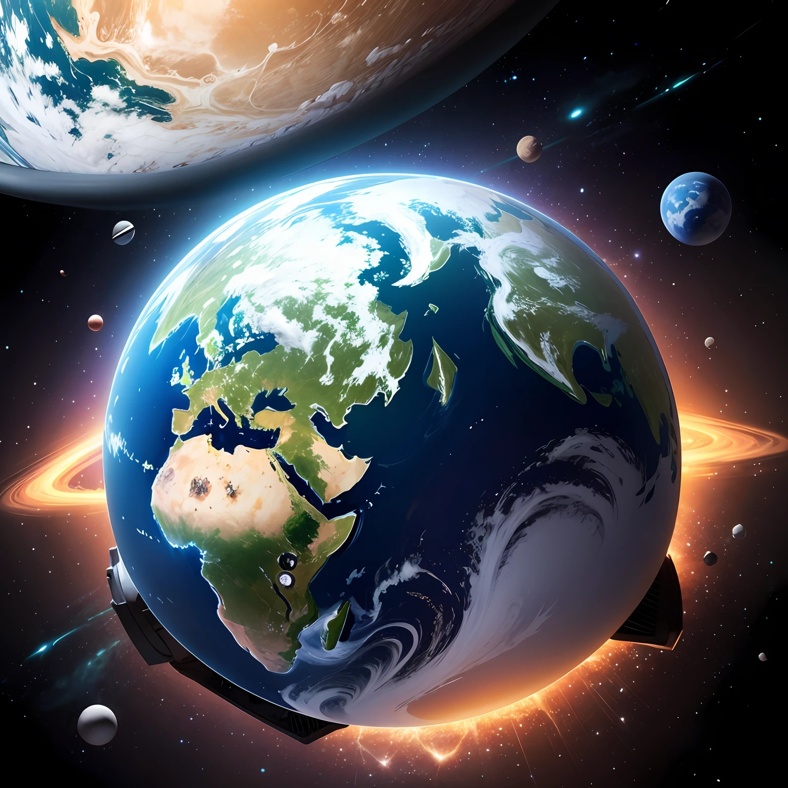 Earth roams in space --auto