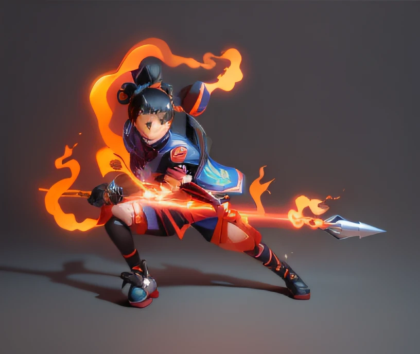 Nezha flame with the tip of the gun facing up --auto