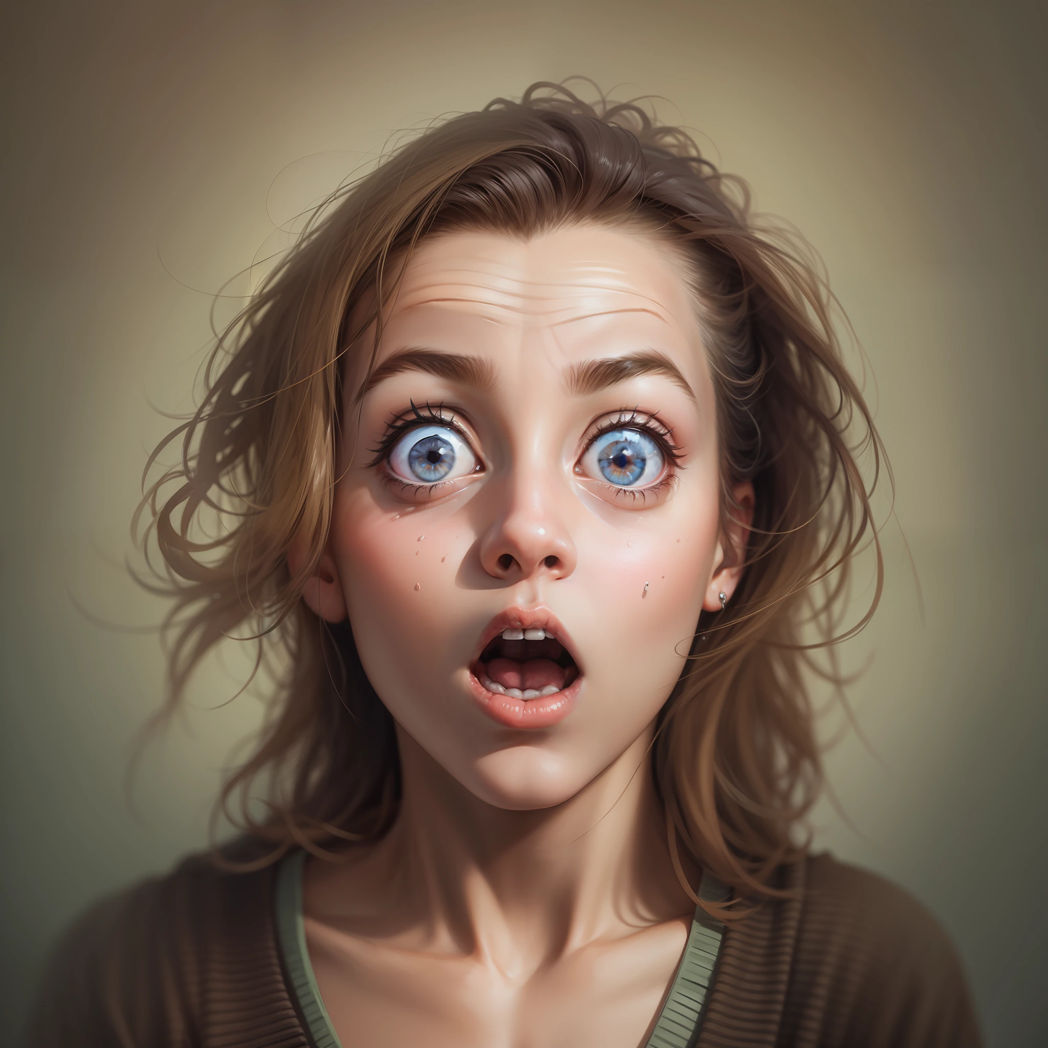 Surprised wide open eyes portrait