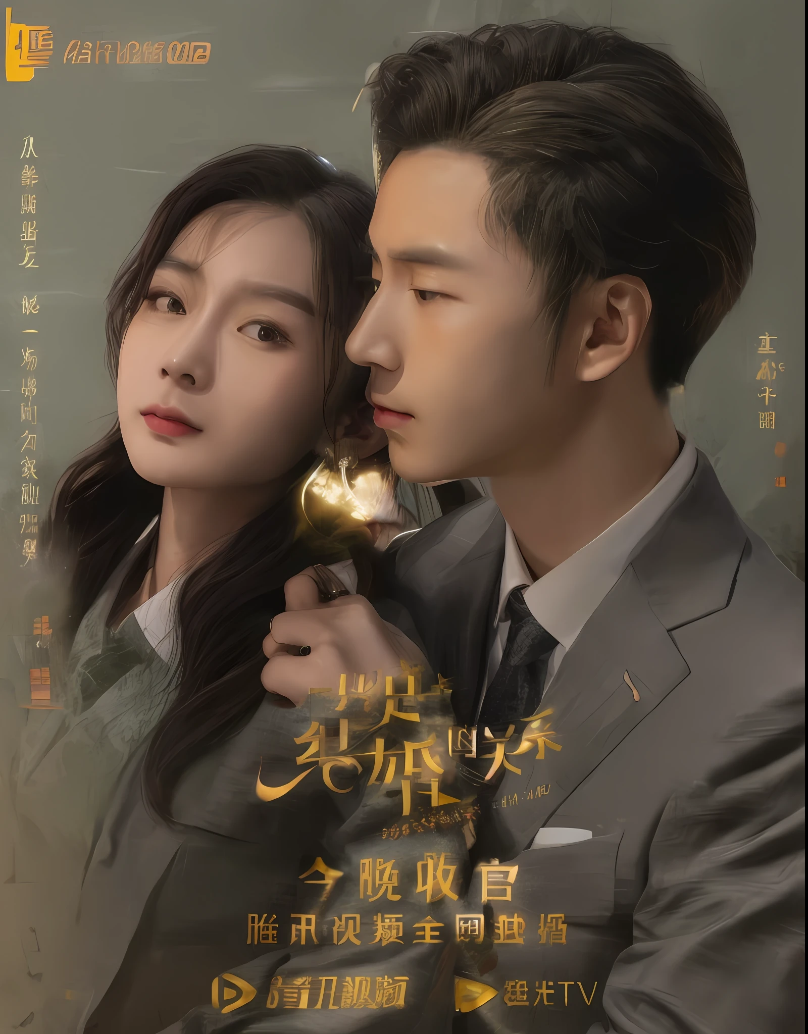 arafed image of a man and a woman in a suit, cai xukun, yan, xianxia fantasy, jia, sha xi, song nan li, inspired by Bian Shoumin, inspired by Liu Haisu, xianxia, inspired by Tang Yifen, ruan jia beautiful!, trailer, ruan jia and fenghua zhong, poster shot