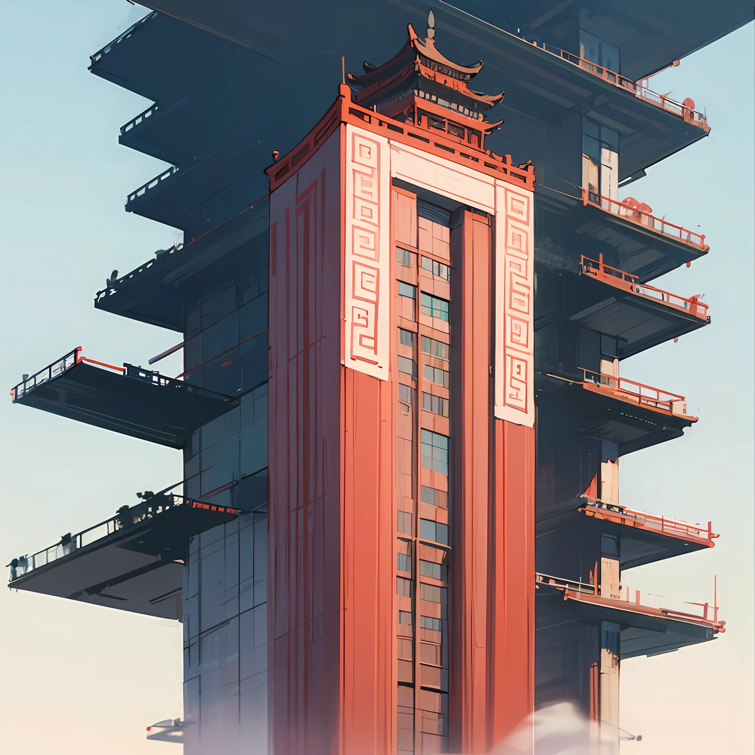 Chinese-style high-rise building --auto