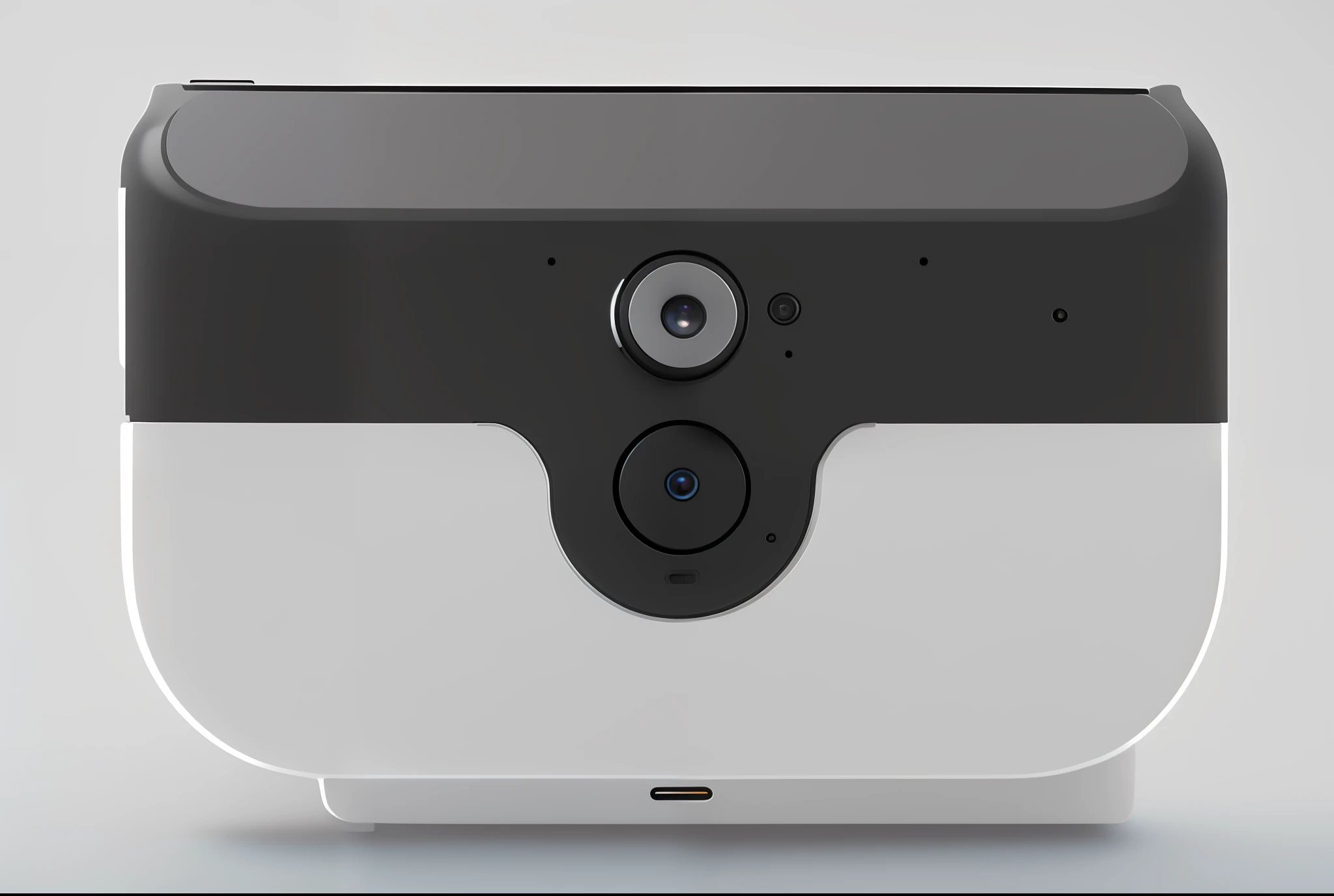 Close-up of white and black device with buttons, up front view, mid view, Front view, front angle, a middle-shot from front, wide angle exterior 2022, top angle view, up front view, Full front view, Top angle of view, Front perspective, a long-shot from front, front footage, front-facing looking at camera