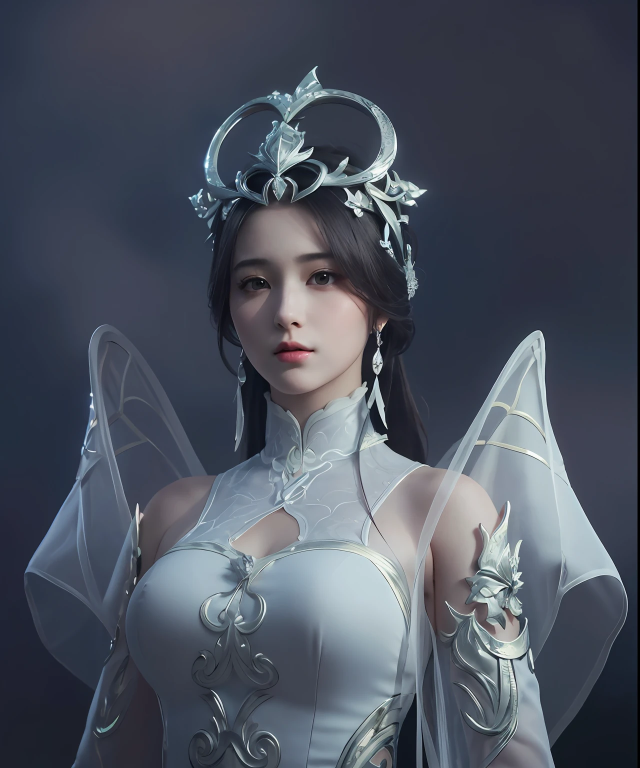 (masterpiece, best quality, extremely detailed 8k, ultra hd, ultra-detailed, highly detailed, highly realistic, ultra-realistic, photo realistic), (1girl:1.5), (detailed realistic skin), (realistic big breasts), slender abs, (closed mouth:1.5)