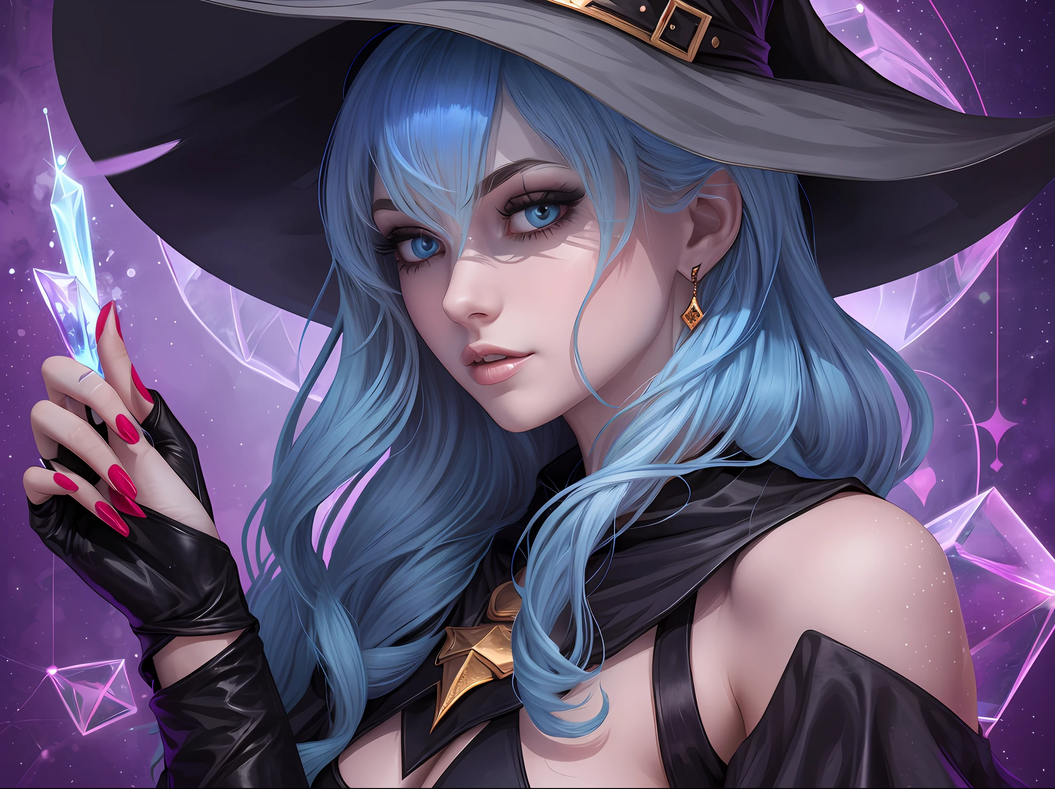 blue hair, female, witch, ice --auto --s2