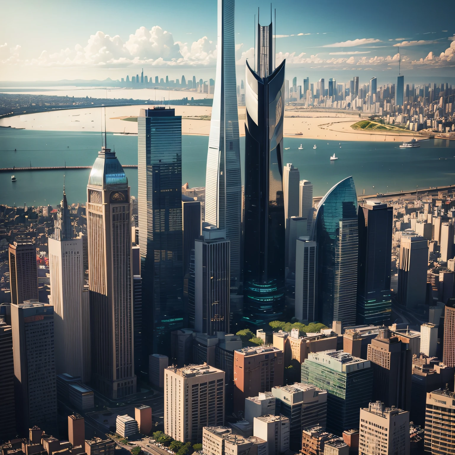 Close-up of cityscape with clock tower as background, Blue tones Photo of futuristic cityscapes, tech city in the background, urban in the background, The city skyline is on the back, City in the background, city in backround, city on the background, megacity background, modern city scape, view over city, city skyline in the background --auto