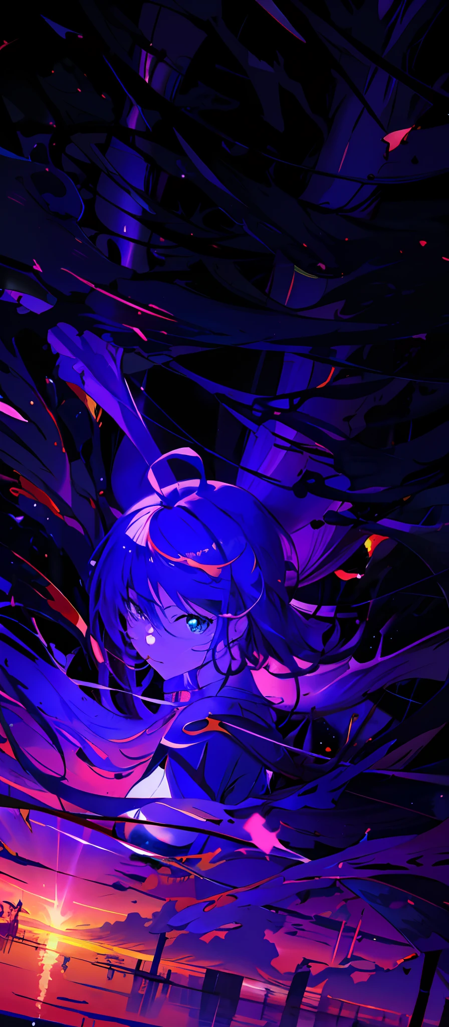 Menina anime em um vestido roxo com um fundo roxo, Estilo de arte ufotable, estilo anime 4K, arte oficial, ufotable studio art style, Anime Art Wallpaper 8K, Digital anime illustration, arte abstrata de anime, Anime Art Wallpaper 4K, Anime Art Wallpaper 4K, arte de anime digital, Papel de parede anime 4k, 4k anime wallpapers
