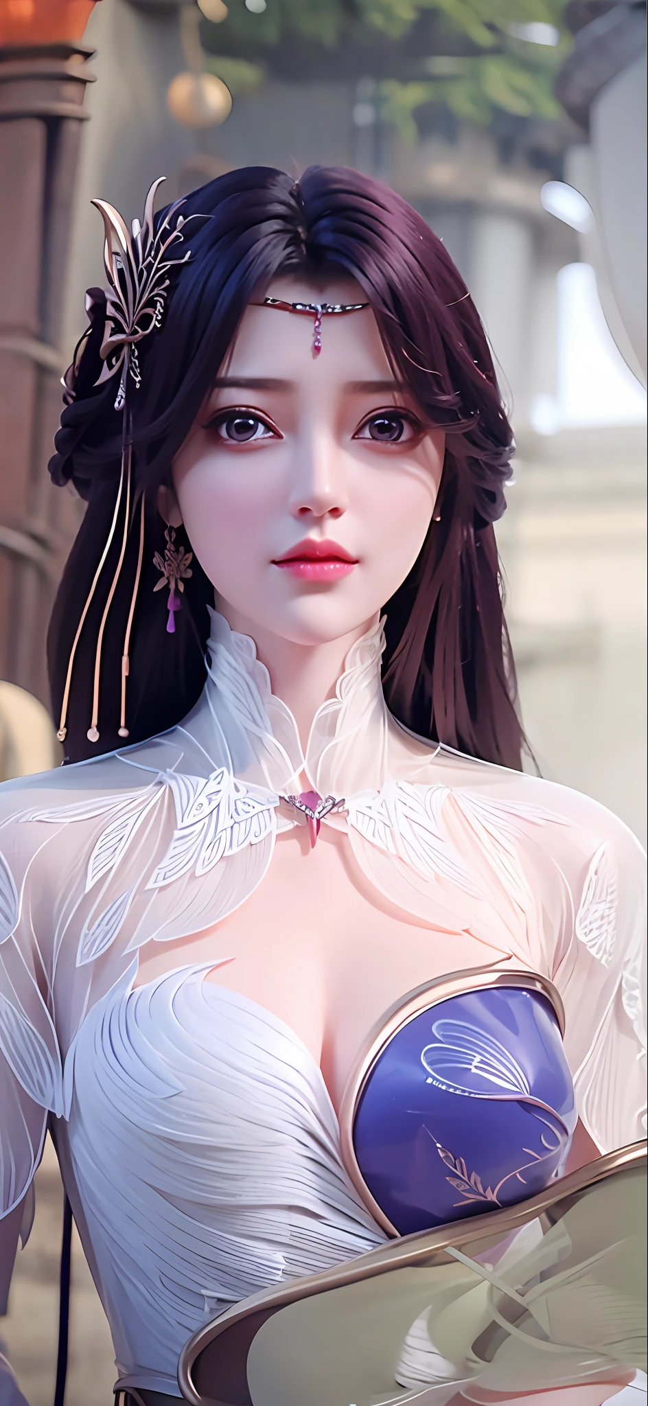 masterpiece, 1girl, Yun Xi, purple eyes, realistic, ultra detail, best quality,