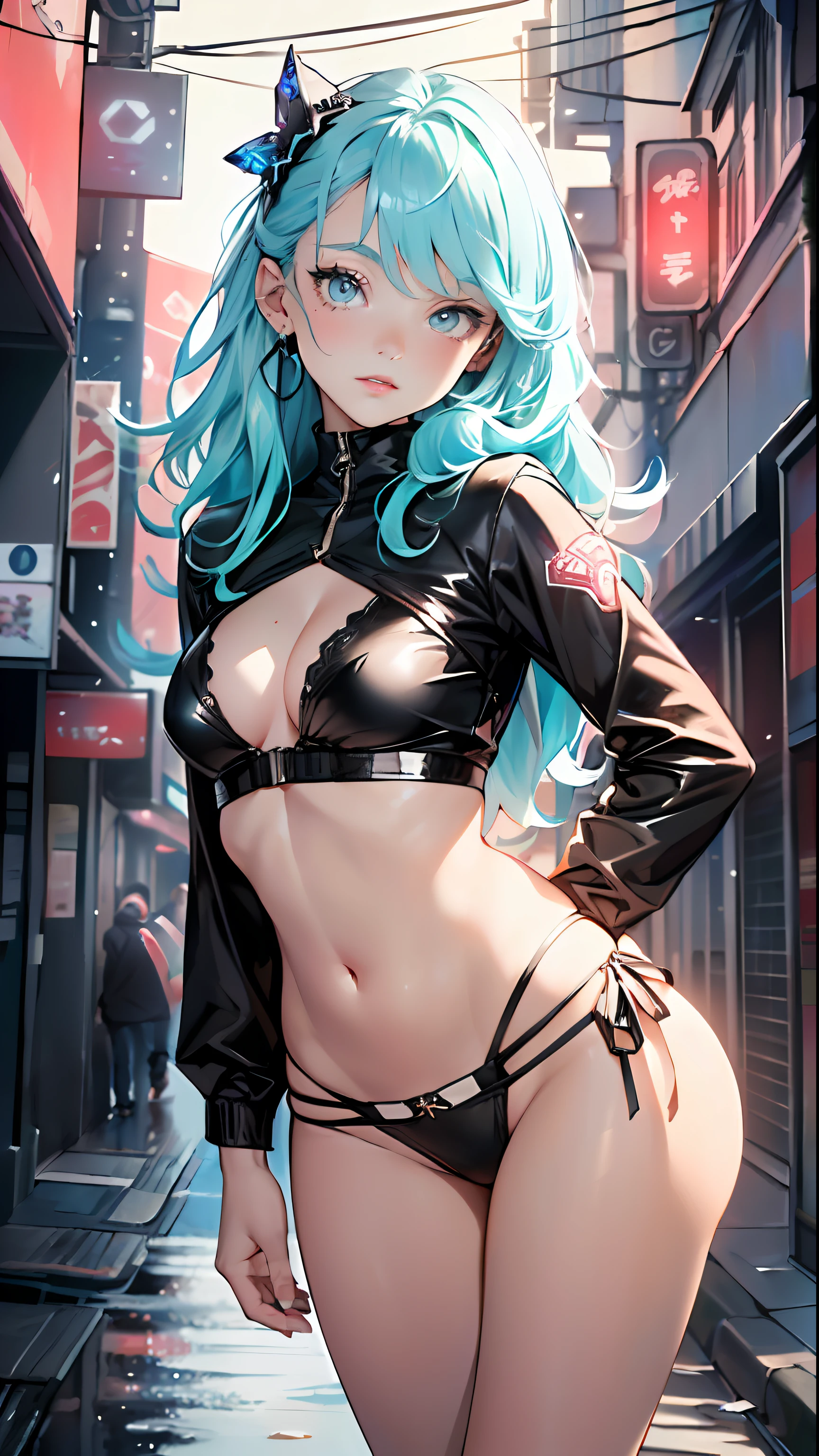 cute little ,(((little loliall tiny body, petite))), (((6 years ime little loli with extremelye and beautiful aqua hair walking down the street)),

(((flat chest))), (((aqua hair:1.35,long aqua hair,colored inner hair,ear breathing,))),((heterochromia, eye1 aqua, eye2 pink, perfect eyes, upturned eyes:1.3, beautiful detailed eyes, finely detailed beautiful eyes:1, big highlight on eyes:1.2, slanted eyes)), (((lustrous skin:1.5,bright skin: 1.5,skin tanned,shiny skin,very shiny skin,shiny body,plastic glitter skin,exaggerated shiny skin))),(delicate detailed fingers,detailed body,detailed arms,human hands, detailed hands),

cute,slutty,,erotic,nsfw, 

zettai ryouiki,(revealing clothing, show skin), ((underboob)), (barefoot,), (((breast curtain, low rise mini skirt, high cut thong,))), ((detailed outfit)),

(dynamic pose:1.0), solo focus, embarrassed, centered, scale to fit dimensions, Rule of thirds,

outdoors, ((night view)), (cyberpunk night street Background: 1.5,dark sky,alleyway,lonely alley,thick clouds, detailed background:1.25),

(best quality), (high resolution), (sharp focus), (ultra detailed), (extremely detailed), (extremely high quality artwork), 8k_wallpaper, (extremely detailed CG 8k),(very fine 8K CG), ((hyper super ultra detailed perfect piece)), flawless, (((masterpiece))), illustration, vibrant colors,  (intricate), High contrast, Selective lighting, Double exposure, HDR (High Dynamic Range), Post-processing, Background blur,
