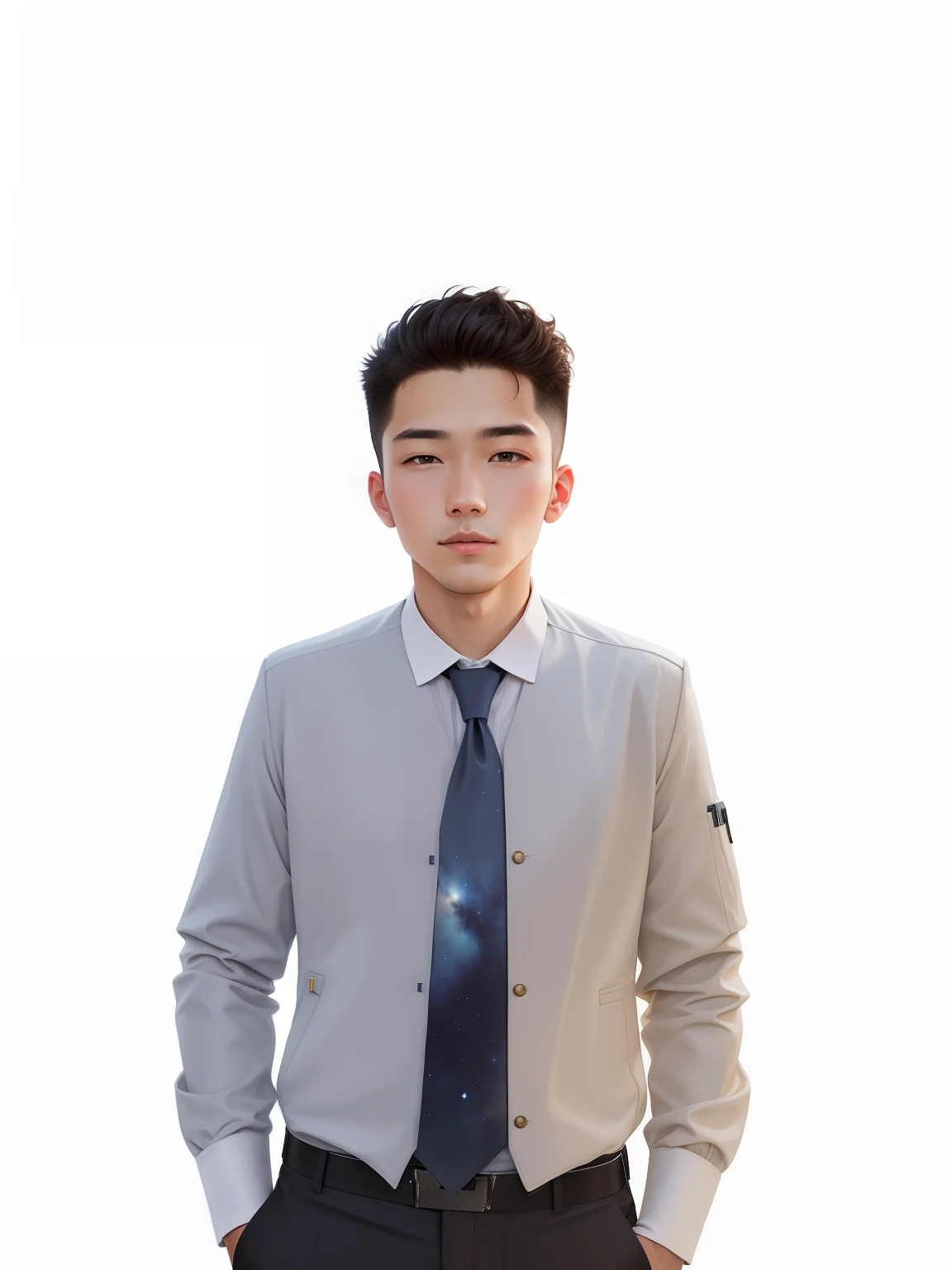 Starskrim,a portrait of a young man,sface focus,High-tech suits,short detailed hair