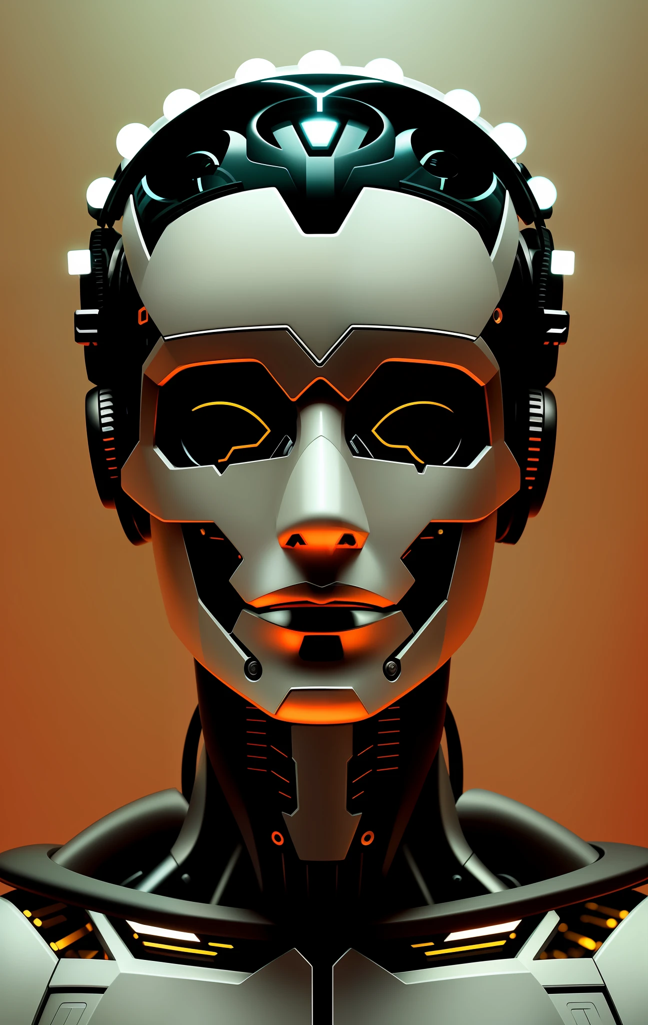There's a digital image of a robot with headphones on, covered in beetles., Face detalhada de um androide, portrait of a futuristic robot, Retrato detalhado de um ciborgue, Retrato de um androide feminino, Retrato de um androide, Retrato de um ciborgue, simetria!! Retrato de Ciborgue, Retrato do androide feminino, robot with human face, Retrato em close-up de Ciborgue, Um retrato de um androide