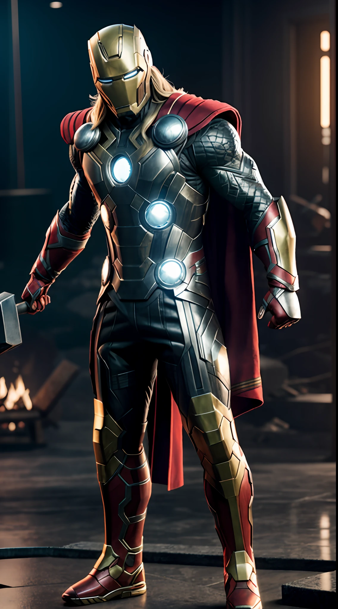 thor ironman, octane render, unreal engine, highly detailed, intricate