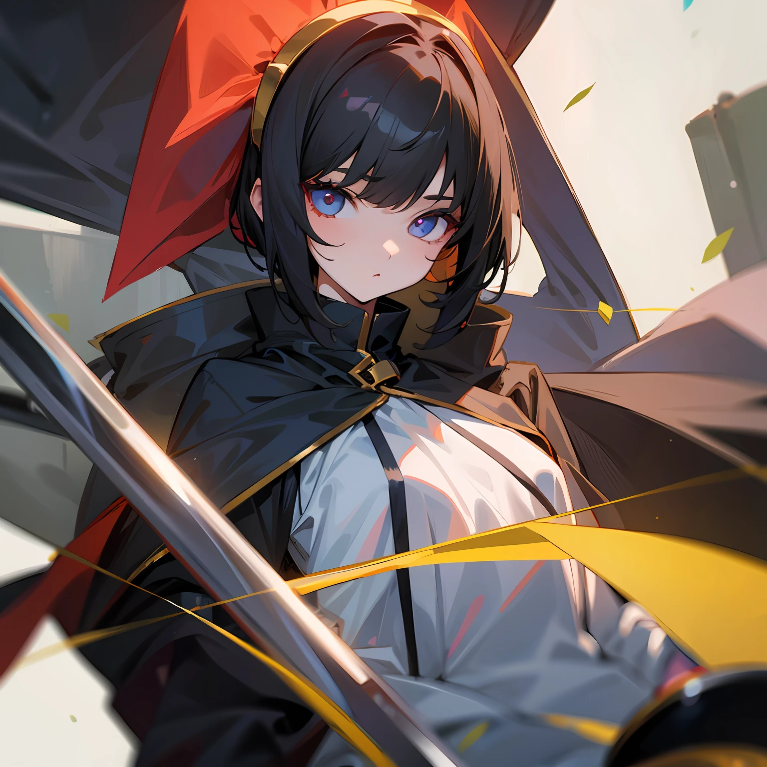 s girl A dark-haired long eye glass Huge Golden eyes