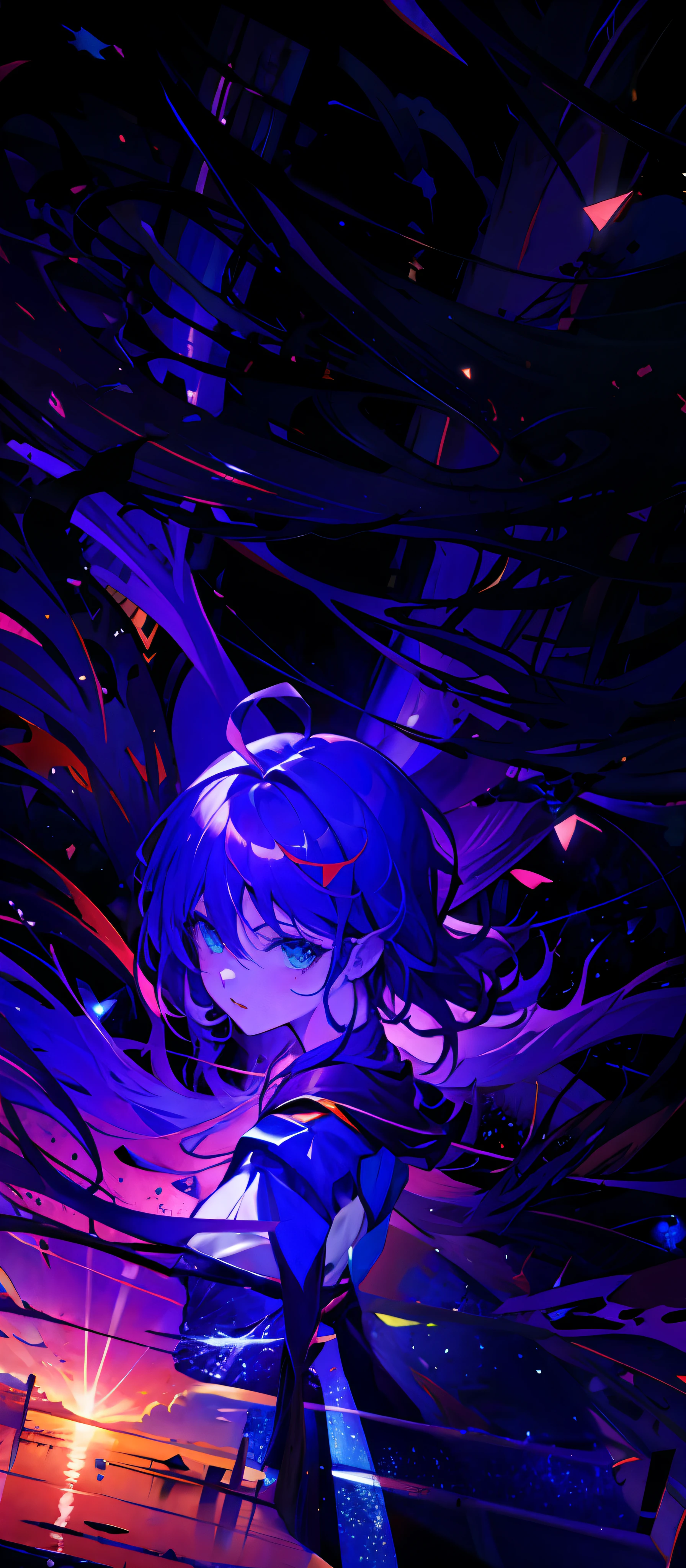 Sexy body of a cosmic anime girl