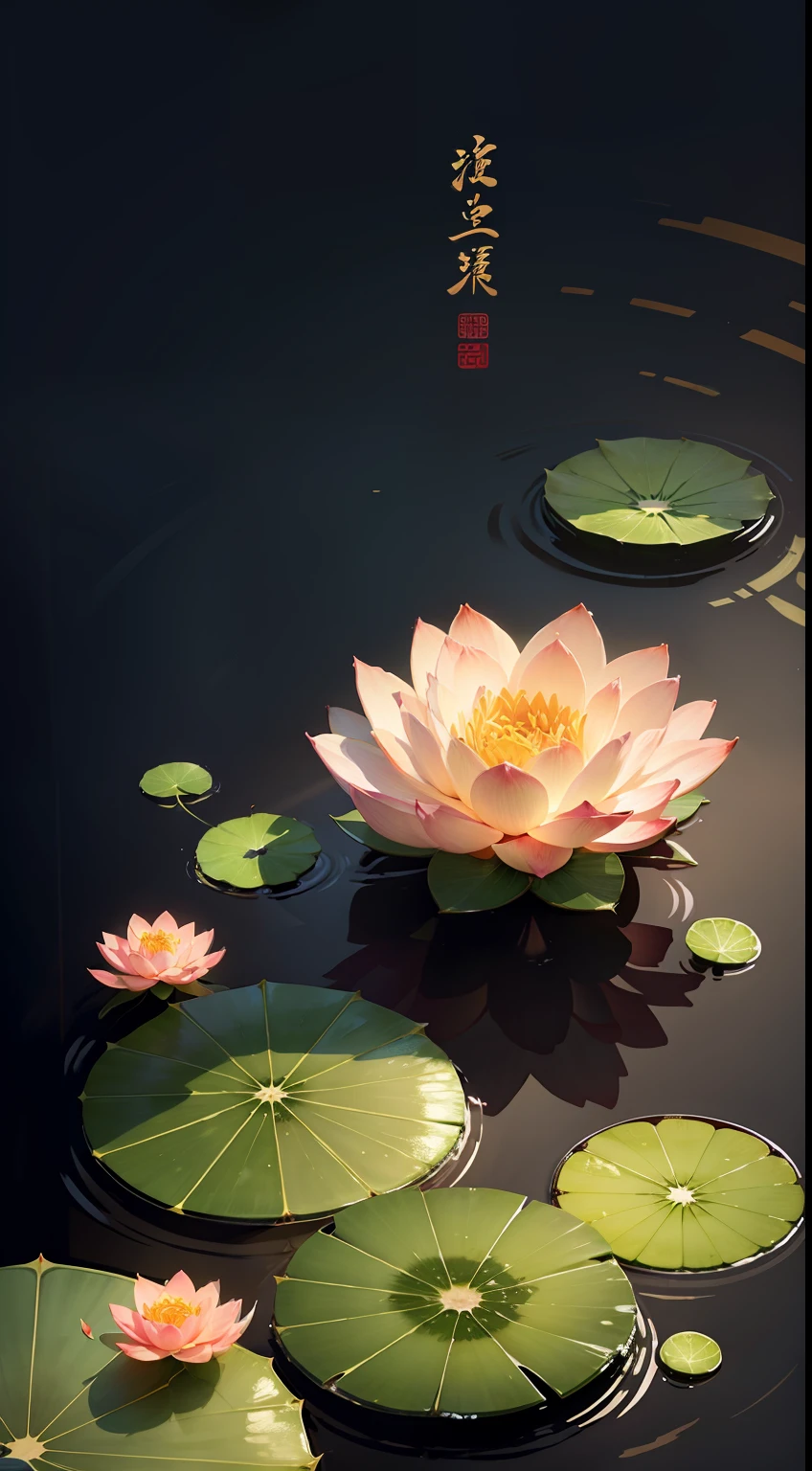 poster for，Chinese solar terms，Medium volts，water melon，Lotus leaf，the watercolor style --auto