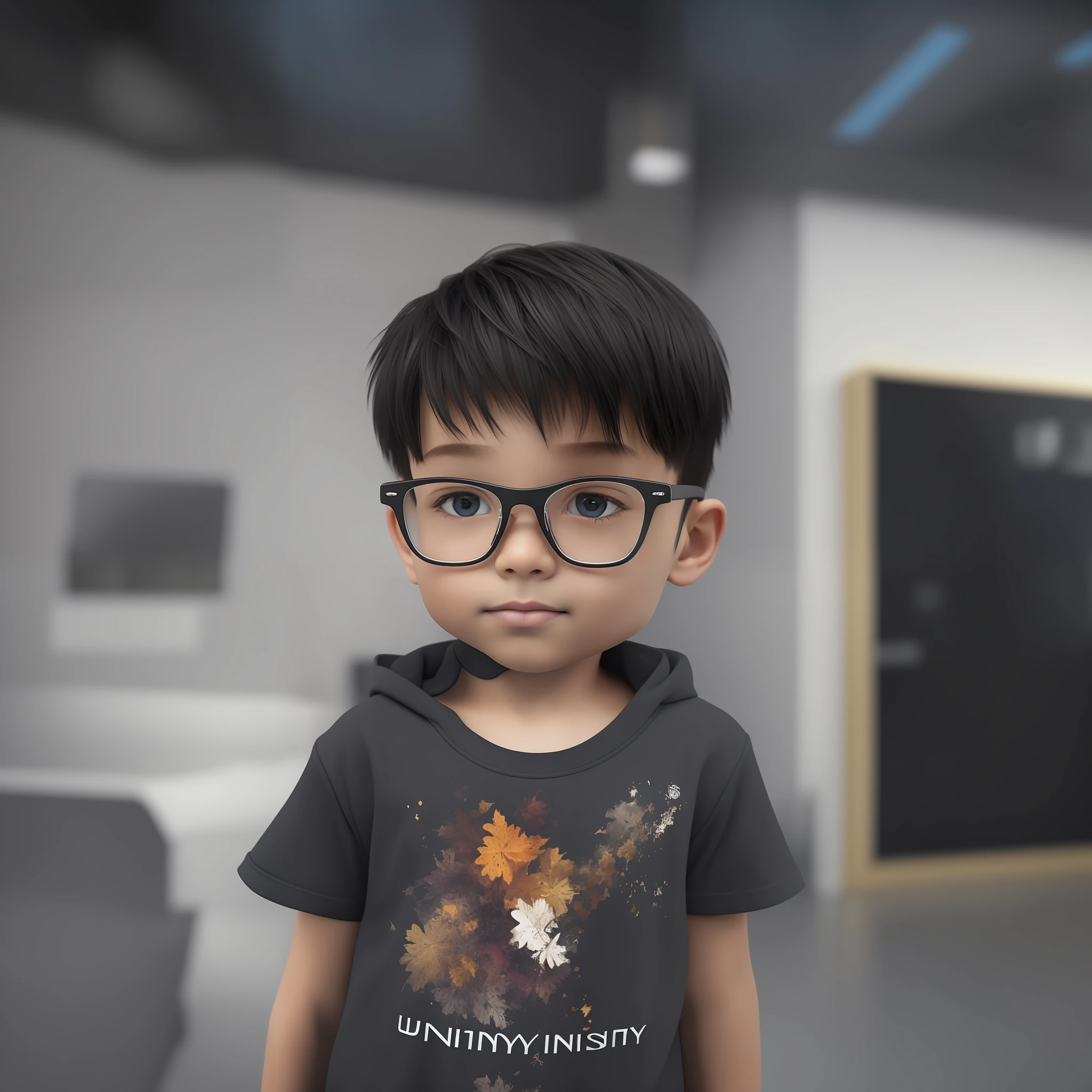 A boy with,Wear a T-shirt,Wear glasses,Black color hair,clean backdrop,(white backgrounid:1.4),(best qualtiy),(tmasterpiece:1.1),(Very detailed CG unity 8K wallpaper:1.1),(a color: 0.9),sharp and clear focus
