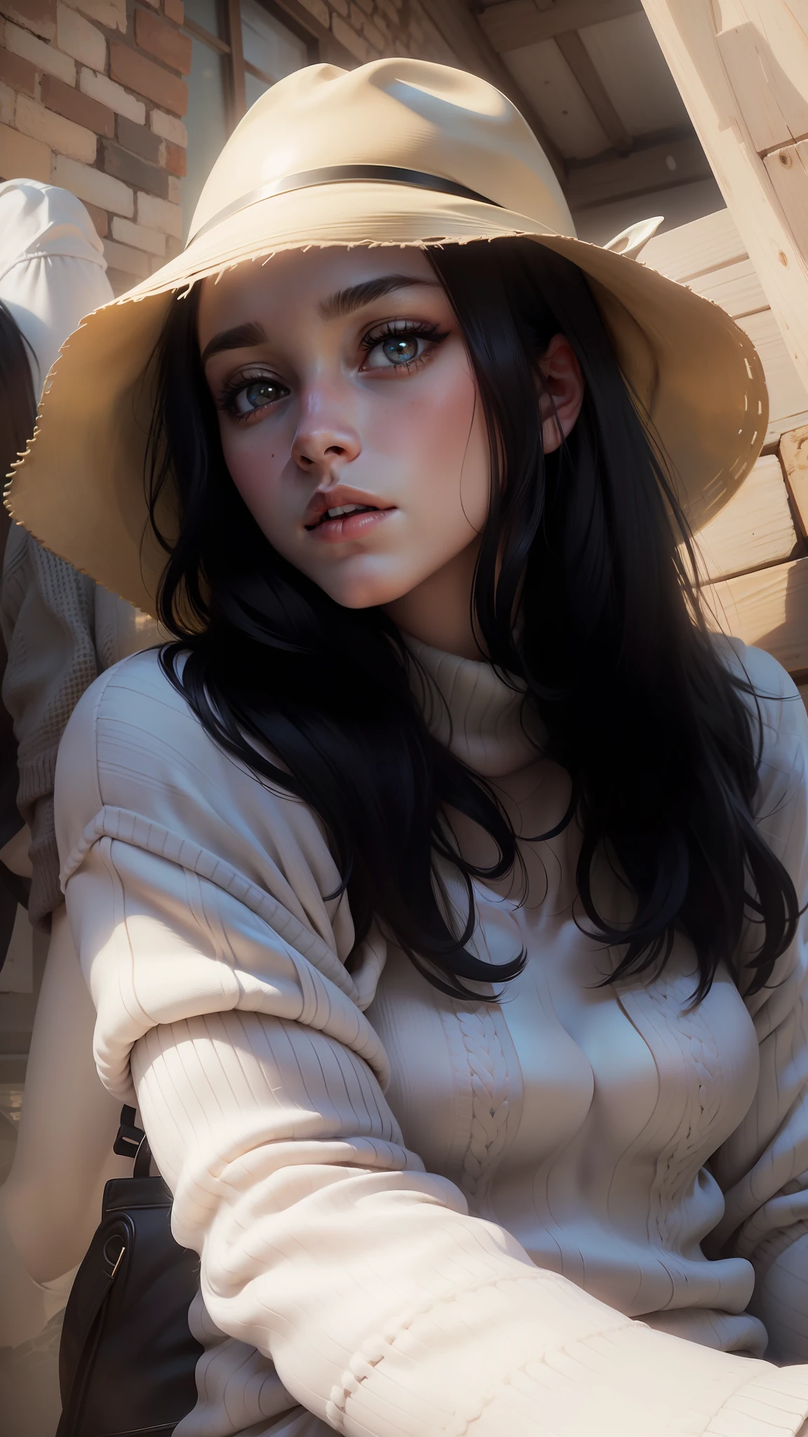 (masterpiece:1.3), (8k, photorealistic, RAW photo, best quality: 1.4), (1girl), beautiful face, (realistic face), (black hair, short hair:1.3), beautiful hairstyle, realistic eyes, beautiful detailed eyes, (realistic skin), beautiful skin, (sweater), absurdres, attractive, ultra high res, ultra realistic, highly detailed, golden ratio