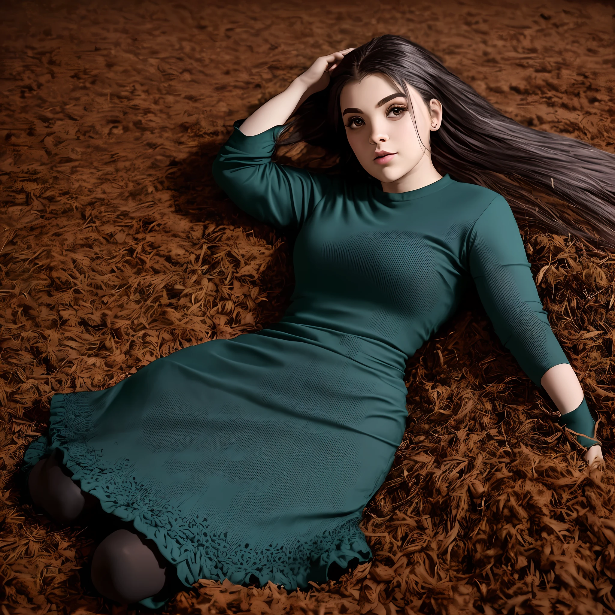 1 Garota ,((sozinha em uma sala)),cabelo cacheado,cor do cabelo preto,pele escura,fora de forma ,gordinha,mulher madura,seios medios,large piece of clothing,vestido longo dark,tom de pele marrom