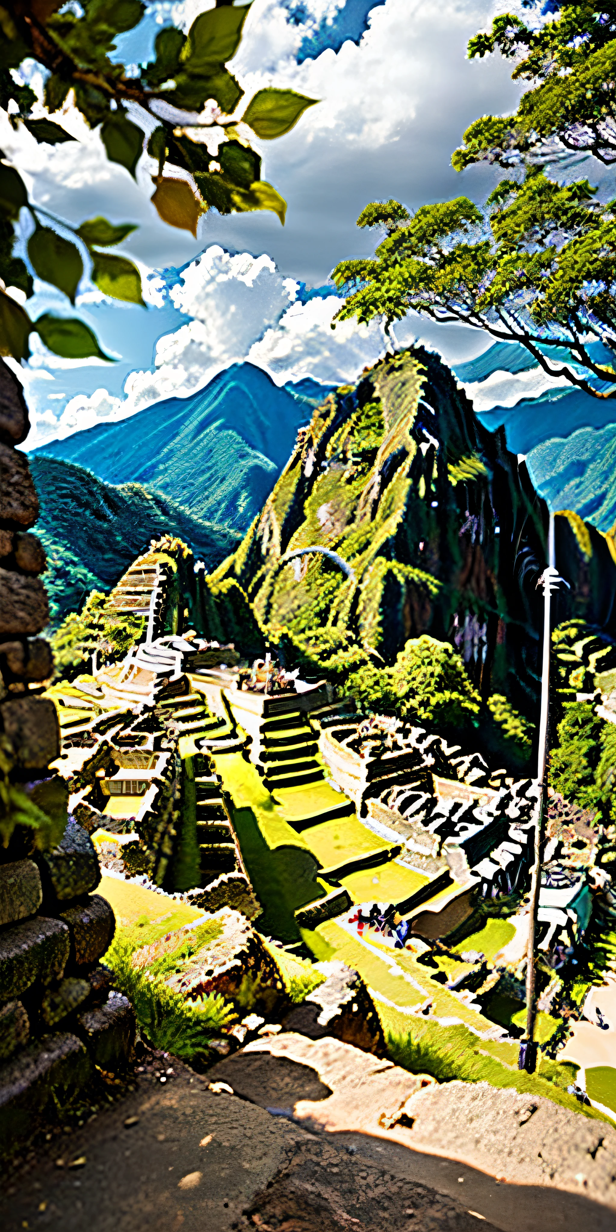 machu picchu visto desde la jungla  por un turista