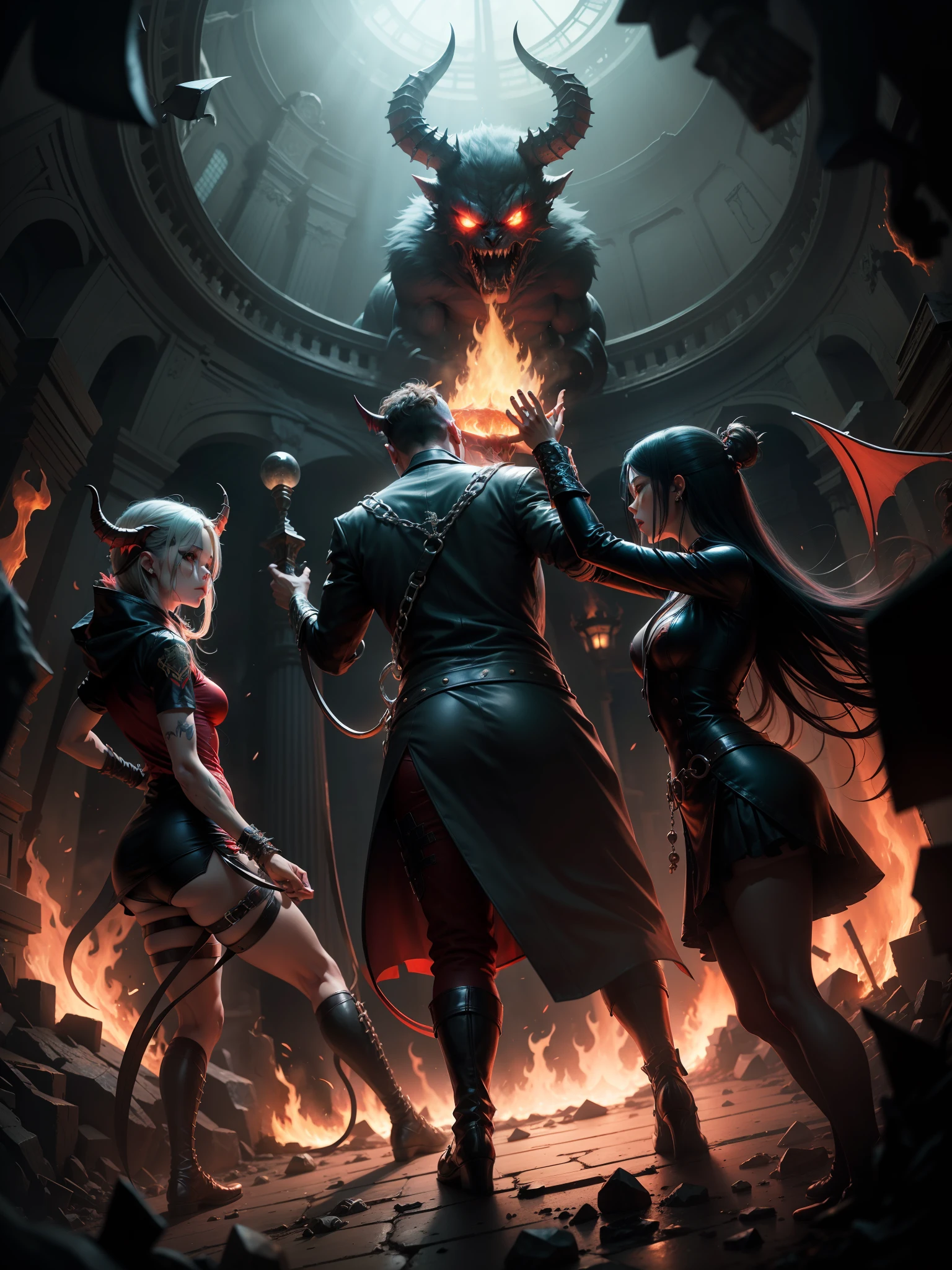 Hell scenes,magma,The demons。