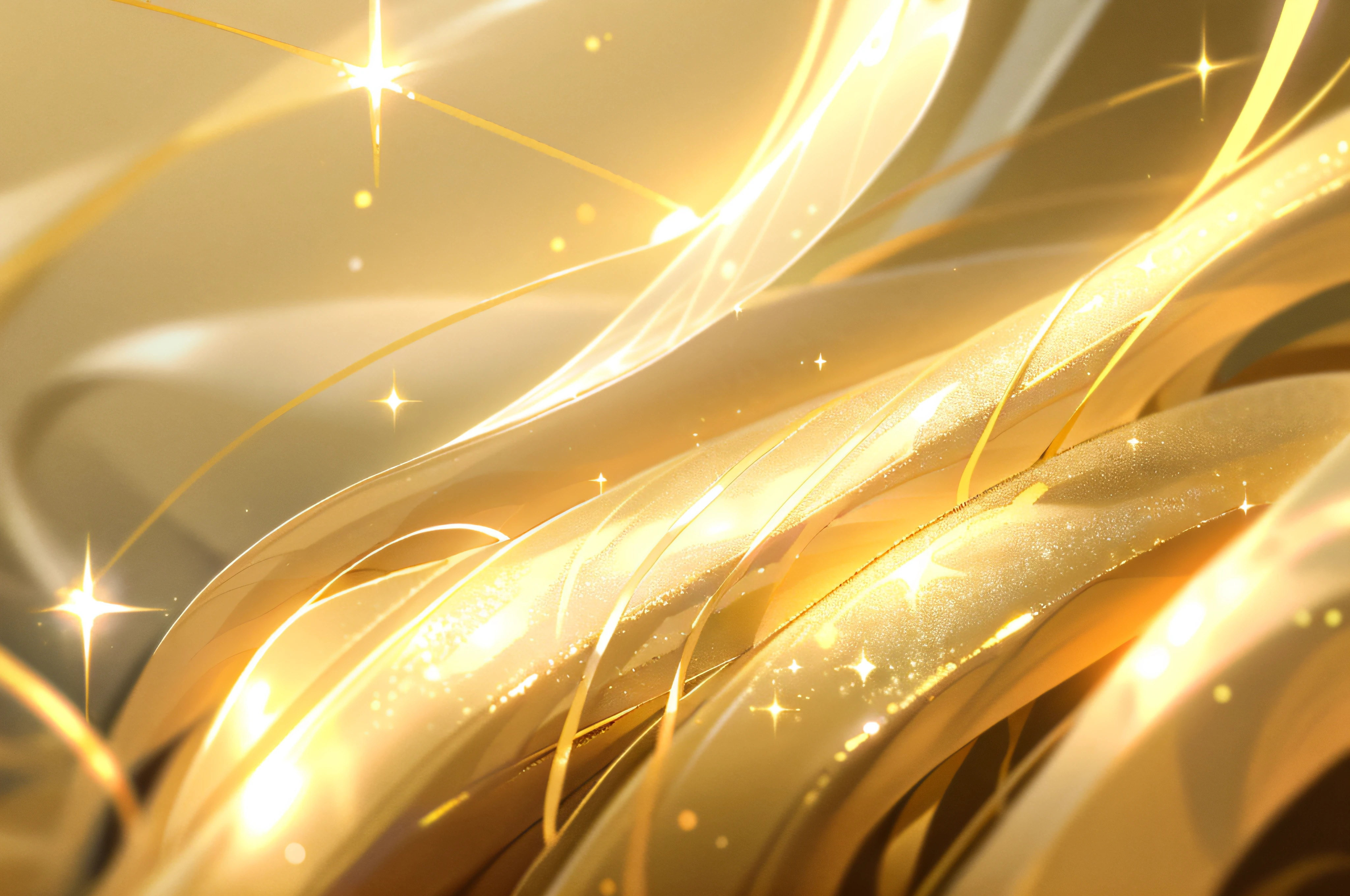 Close up of gold ribbon on white background, Golden Ribbon,Golden Ribbon,gold silk, big ribbon, lit from the side, golden smooth material, There is texture，hyper realisitc, wide ribbons,  hyper realisitc, There is glitter on the surface，golden curve structure, celebrating,