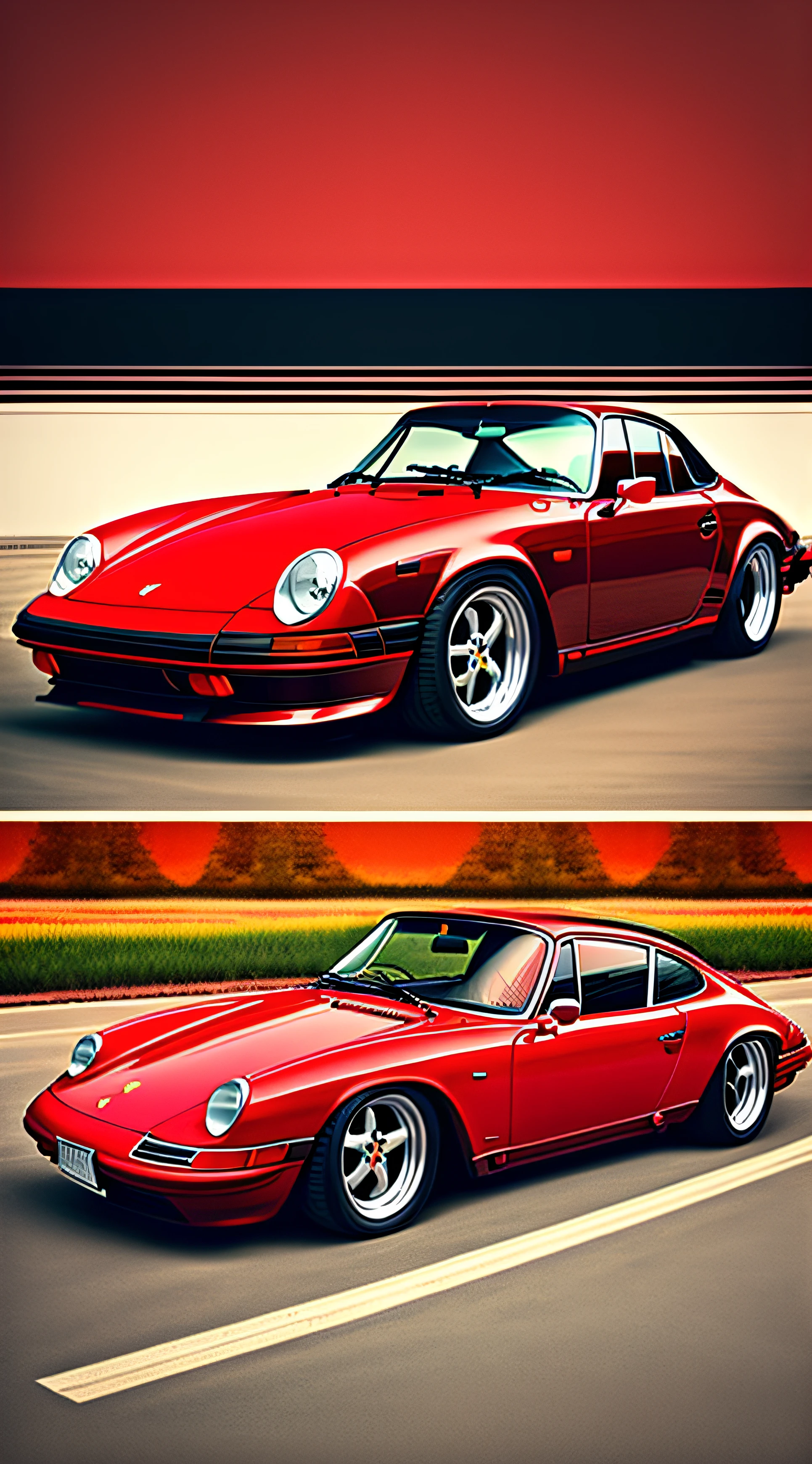 "A stunning red Porsche 914 gracing the scene with its beauty and elegance." --auto